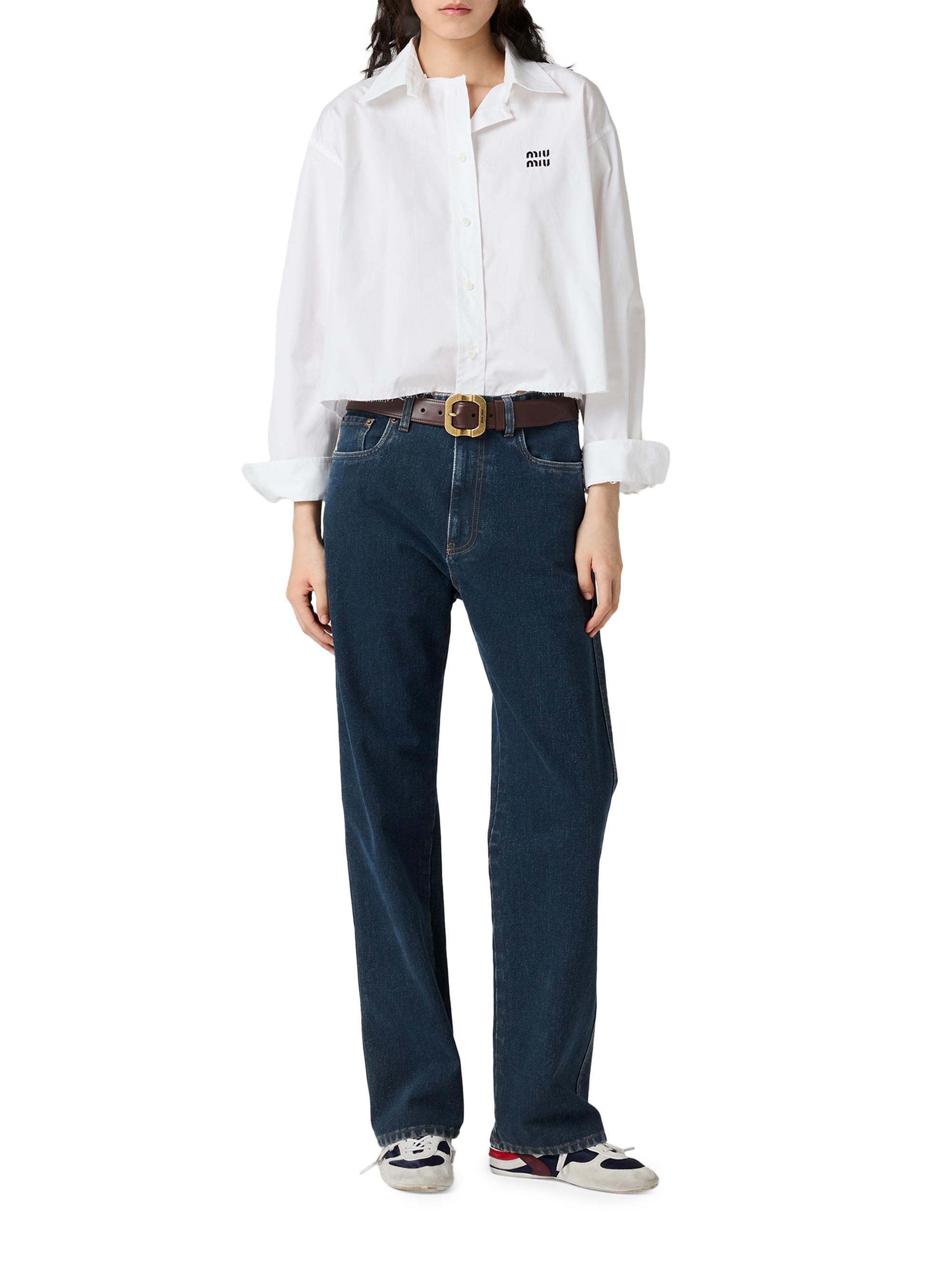 Miu Miu Poplin Shirt | Saks Fifth Avenue