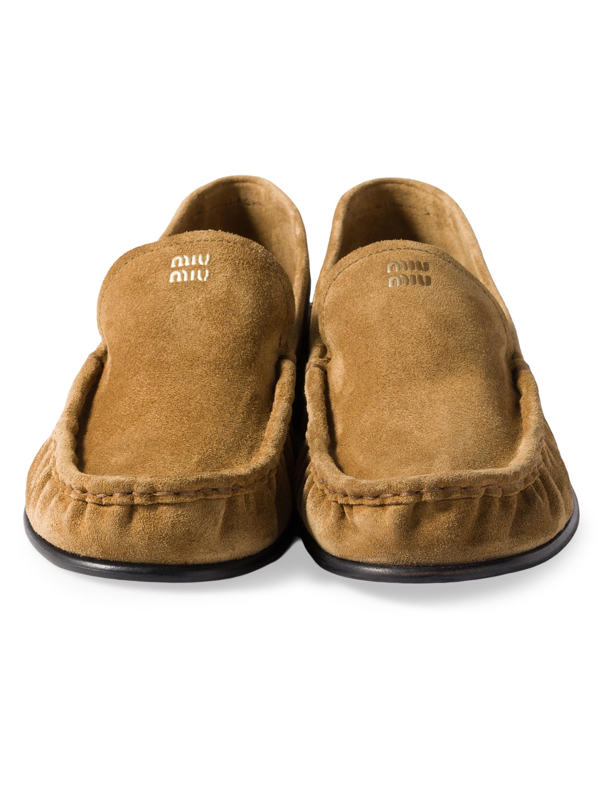 MIU MIU スエードトリック　　ブラウン Miu Miu Suede Loafers | Saks Fifth Avenue