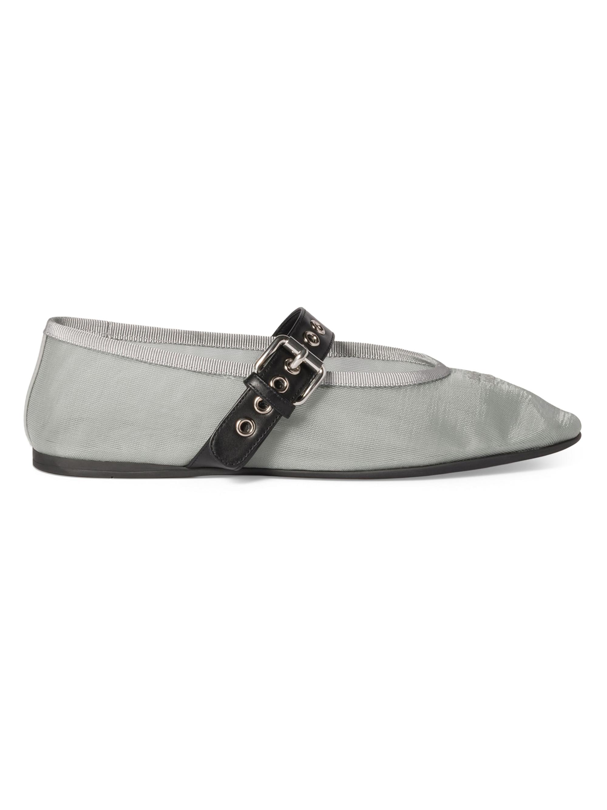 Miu Miu Women's Mesh Fabric Ballerinas - Grey
