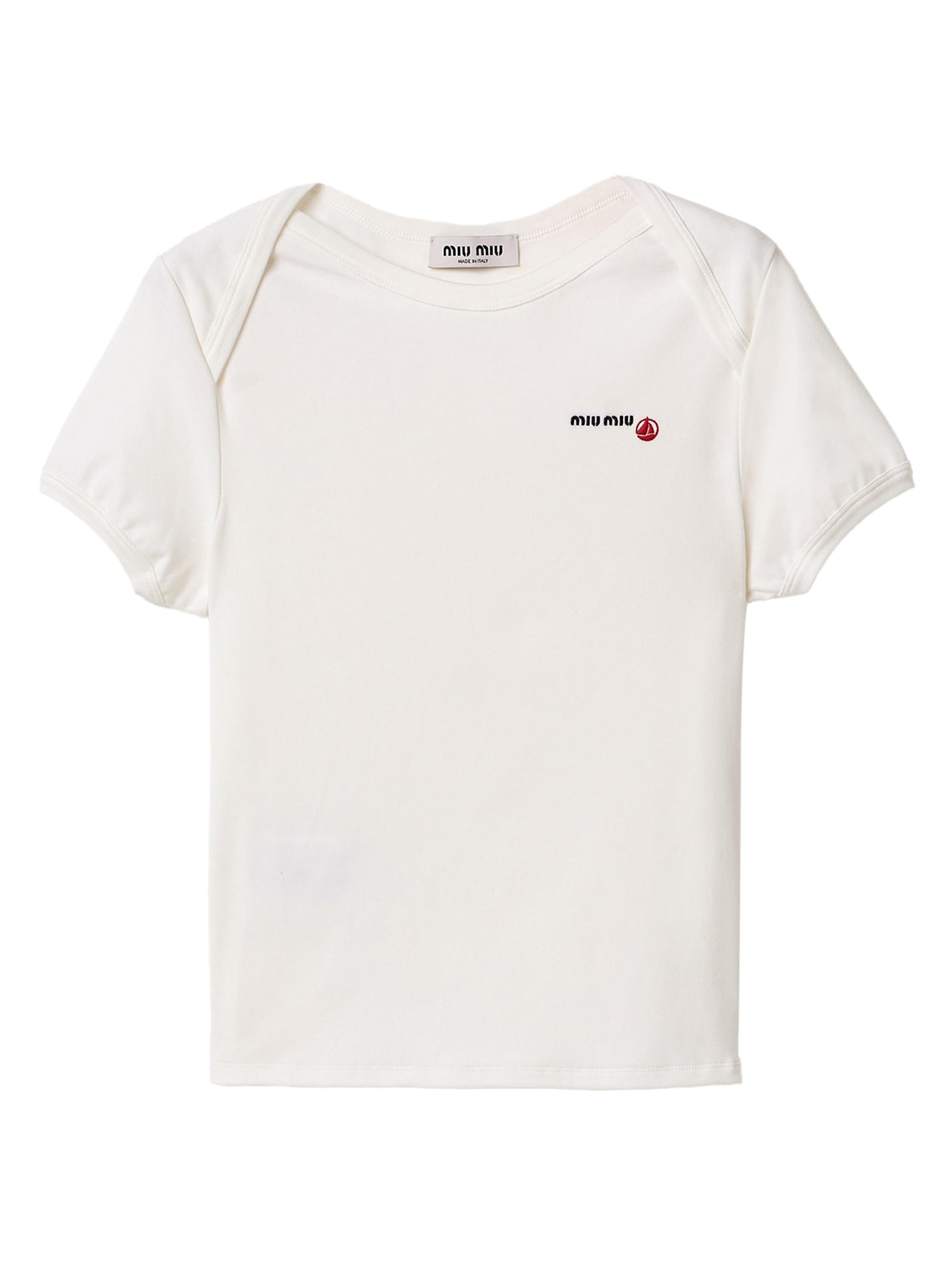 Miu Miu Petit Bateau x Miu Miu Stretch Jersey Slim T-Shirt | Saks