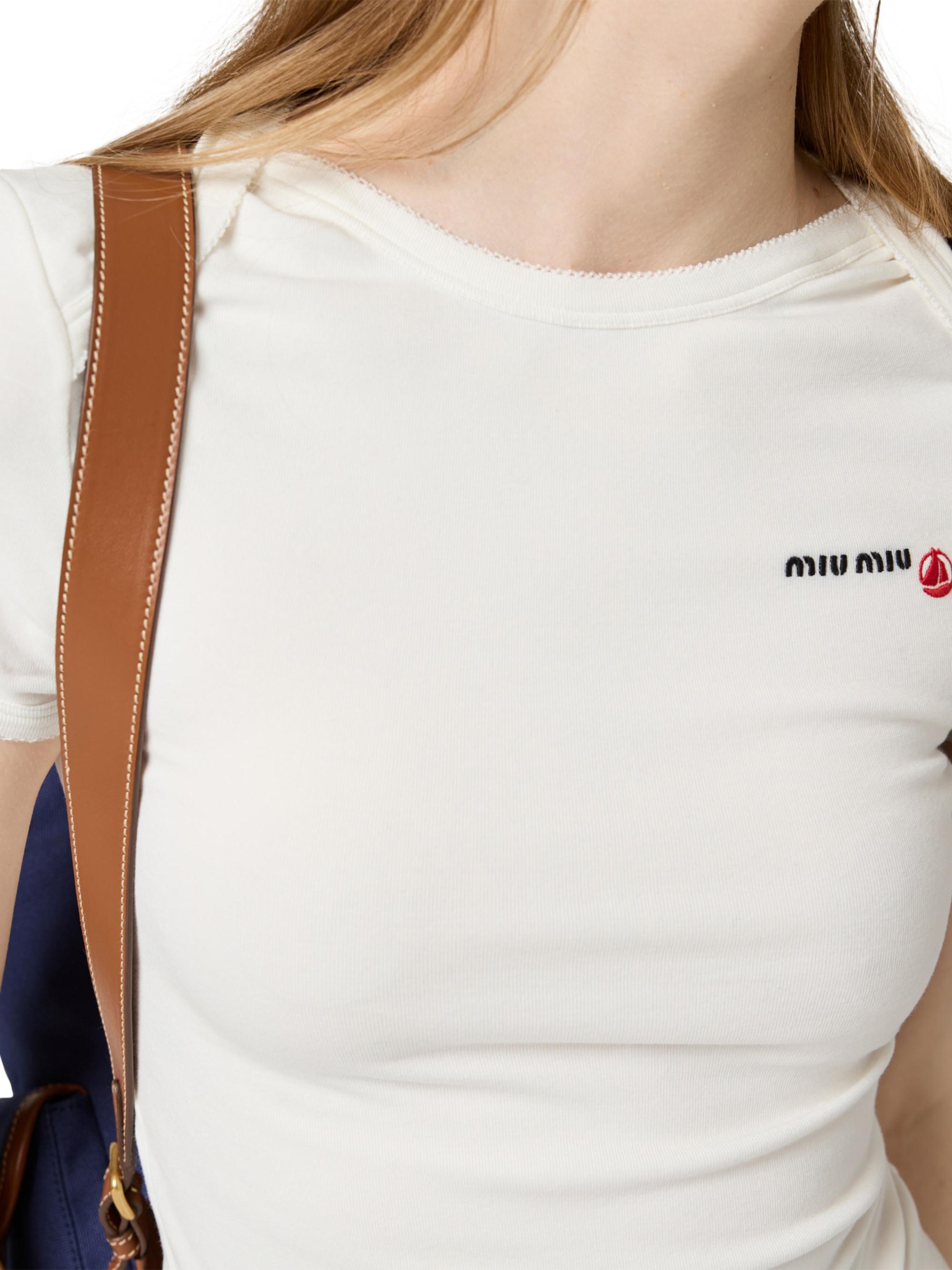 Petit Bateau X Miu Miuストレッチジャージー スリムTシャツ Miu Miu Petit Bateau x Miu Miu Stretch Jersey Slim T-Shirt | Saks