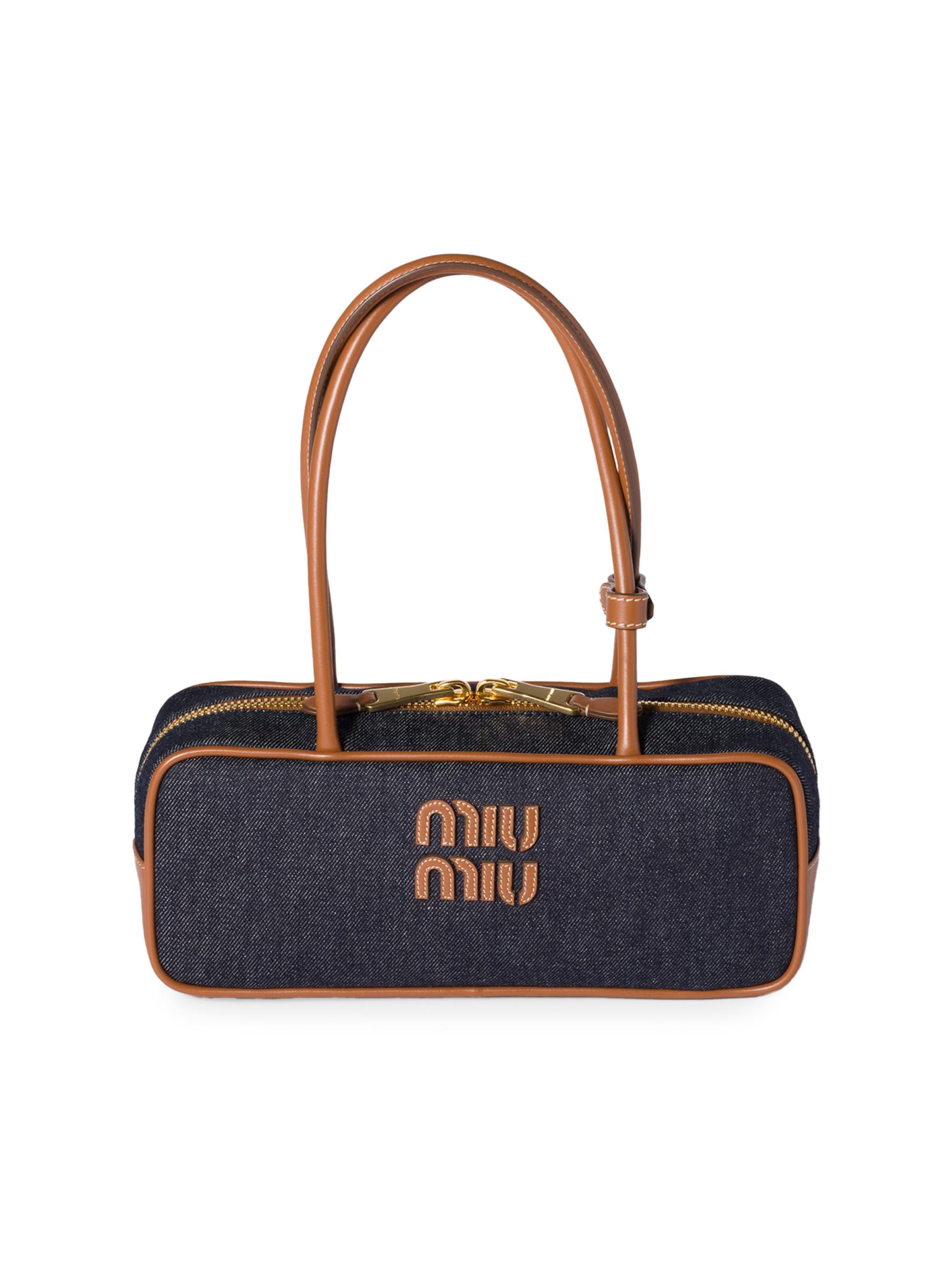 Miu Miu** デニムハンドバッグ Miu Miu Beau Denim Top Handle Bag | Saks Fifth Avenue
