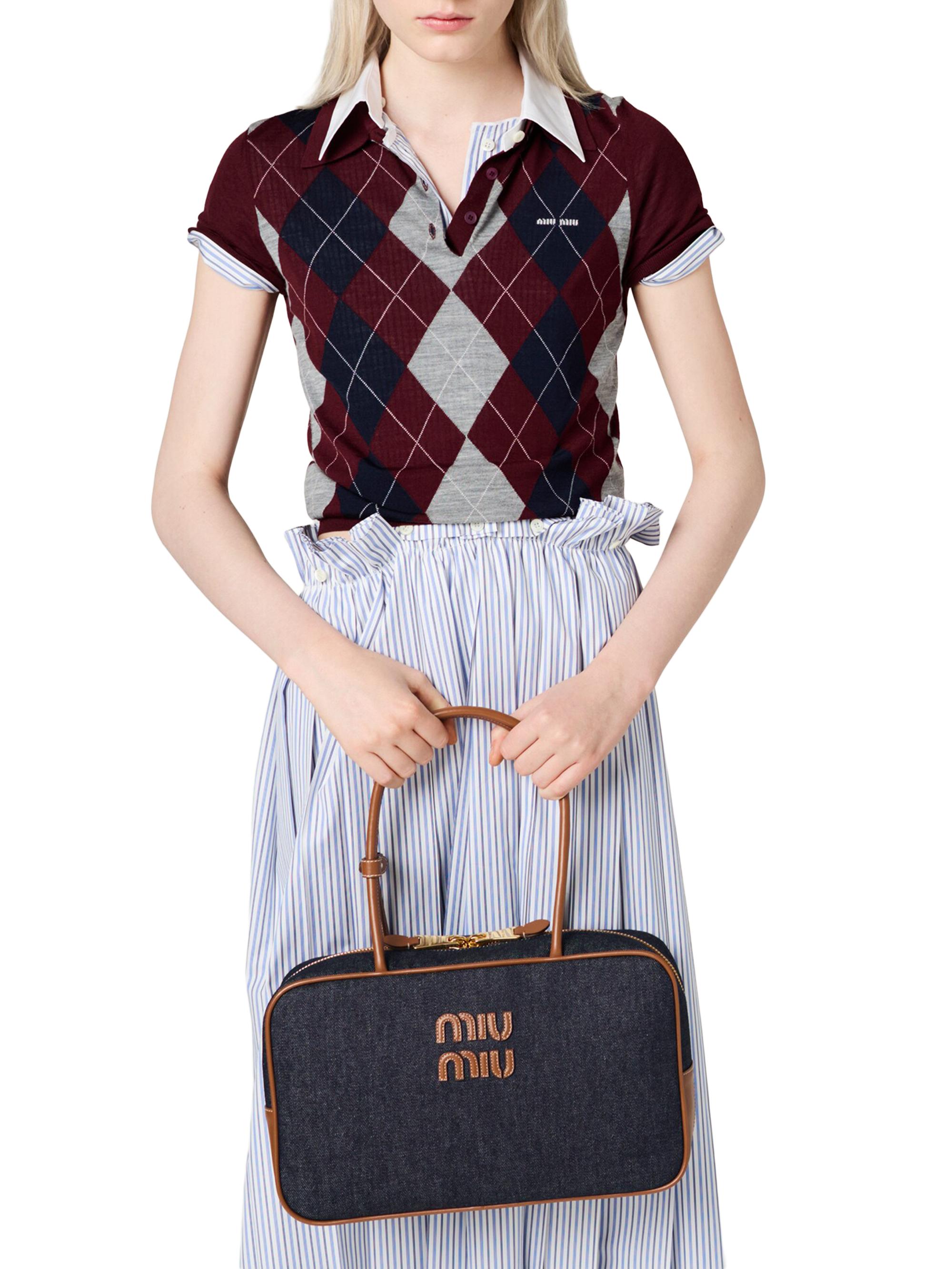 Miu Miu Beau Denim Top Handle Bag | Saks Fifth Avenue