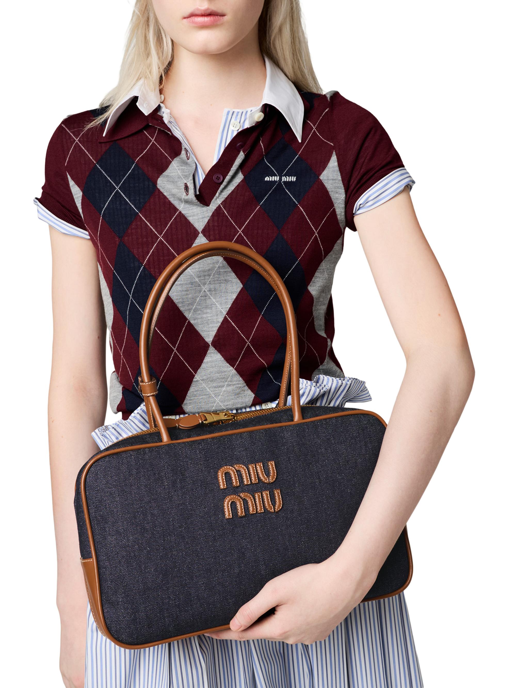 Miu Miu Beau Denim Top Handle Bag | Saks Fifth Avenue