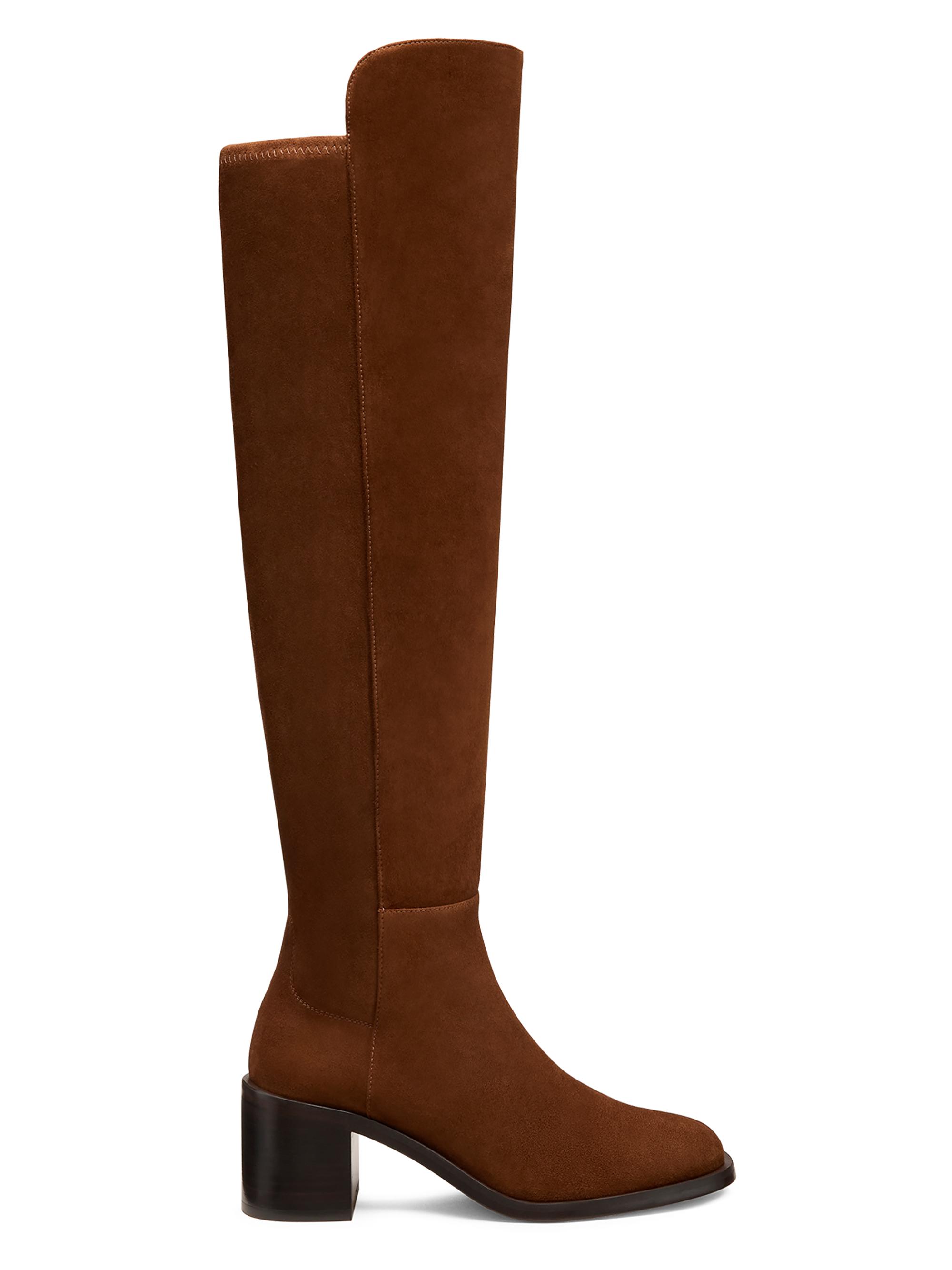 Stuart Weitzman Women's 5050 Finn 55MM Suede Knee-High Boots - Deep Coffee Maronvino