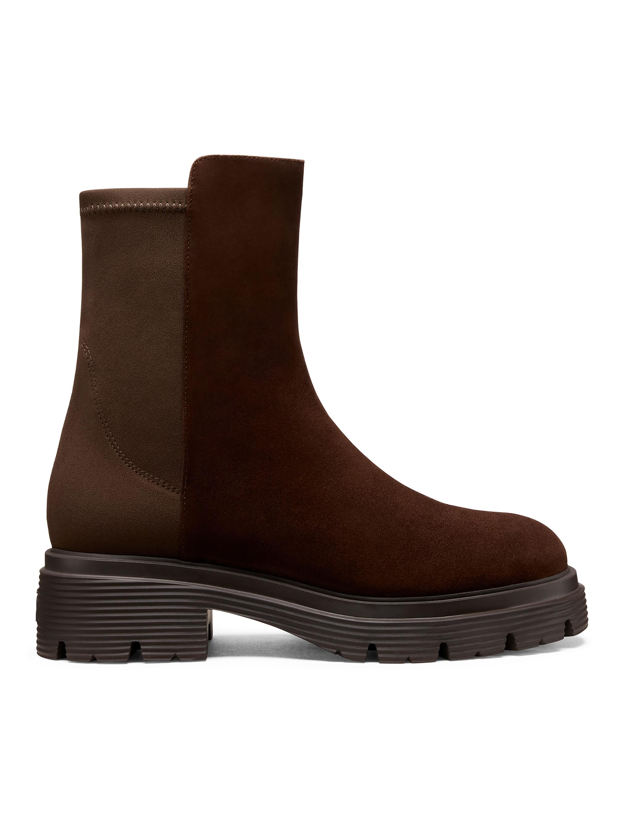 Stuart Weitzman Women's 5050 Hudson Lite 50MM Two-Tone Booties - Walnut