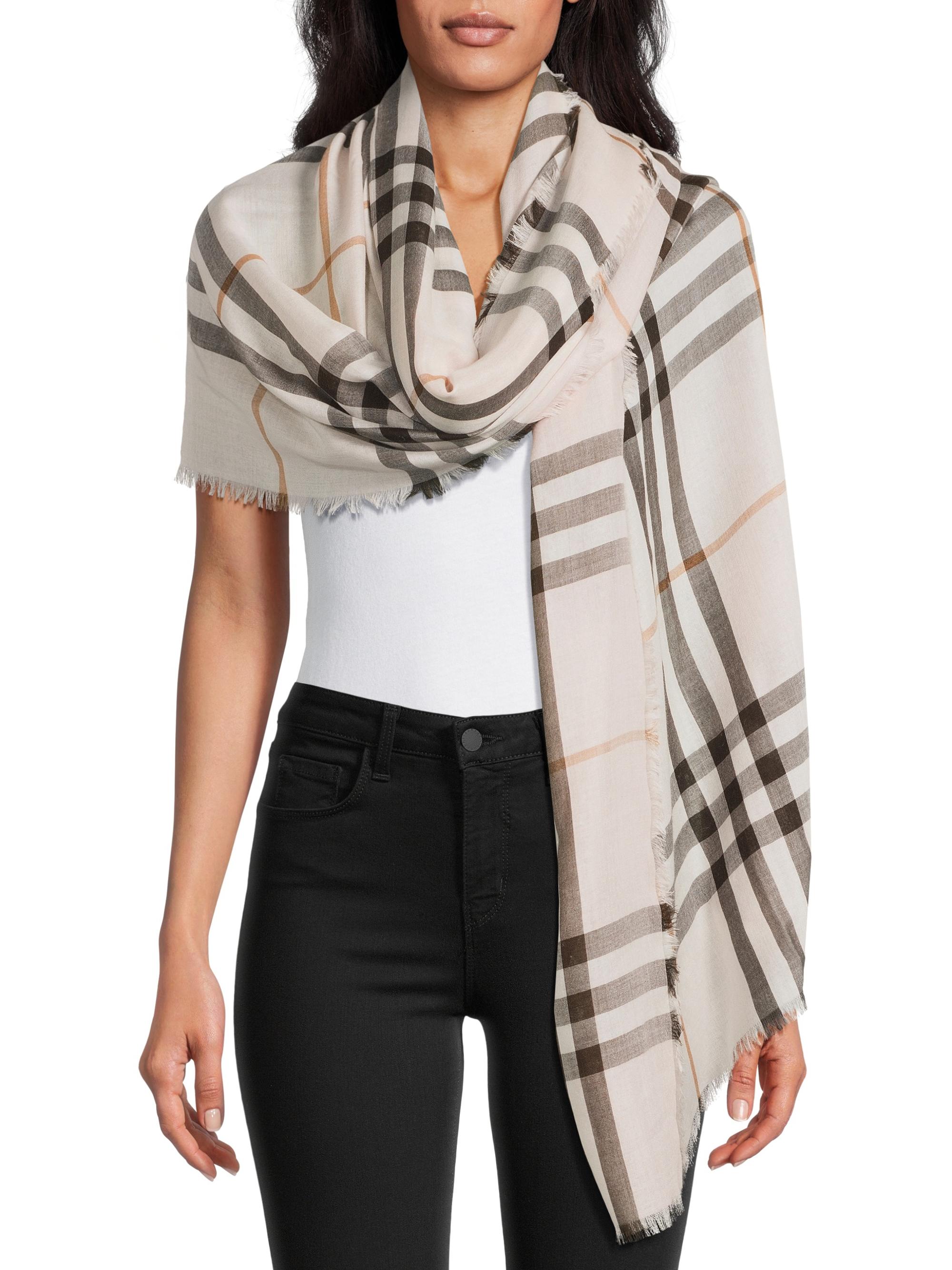 Burberry Reversible Check Wool-Silk Scarf | Saks Fifth Avenue