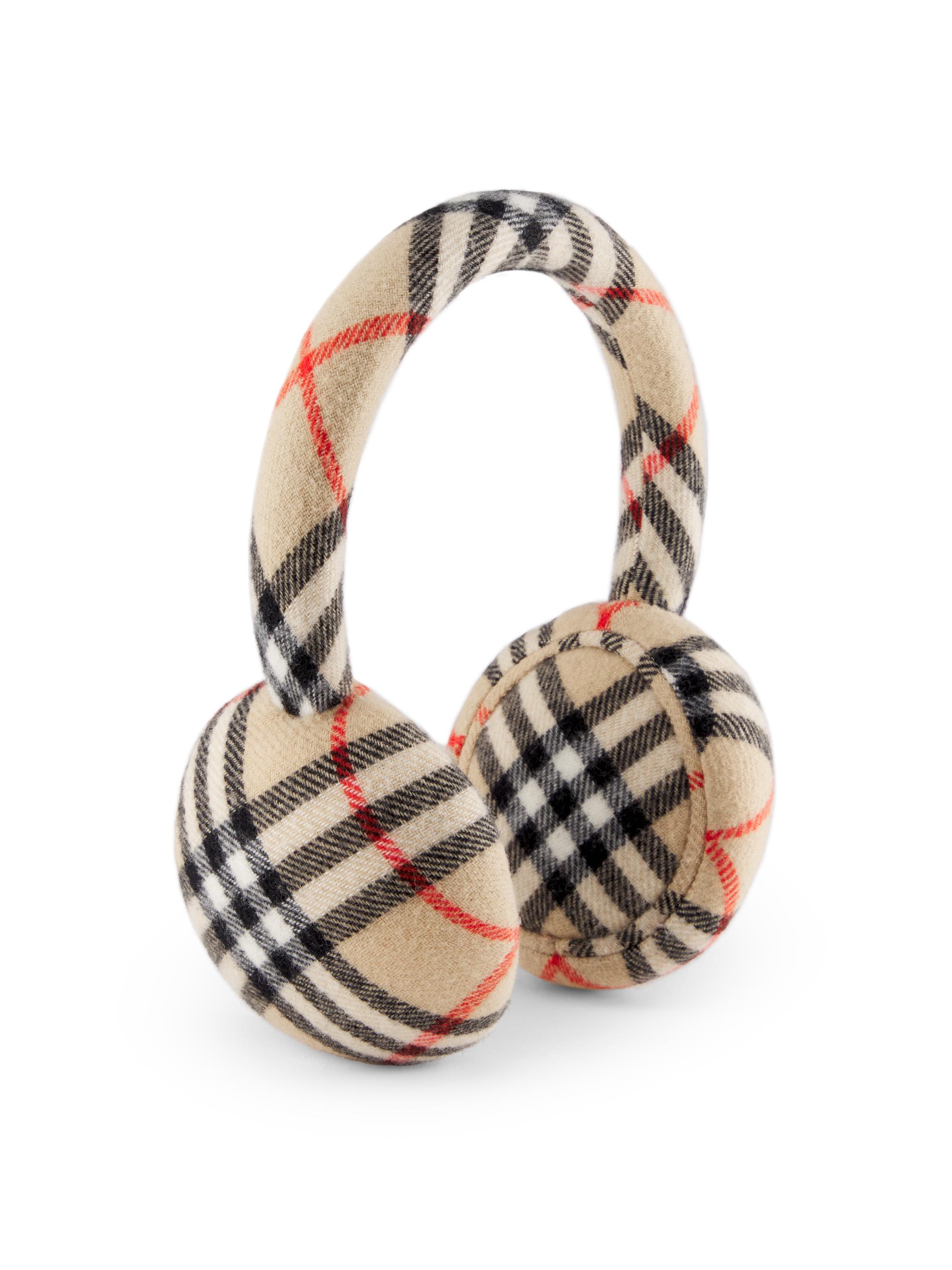 Burberry Check Wool-Cashmere Earmuffs | Saks Fifth Avenue