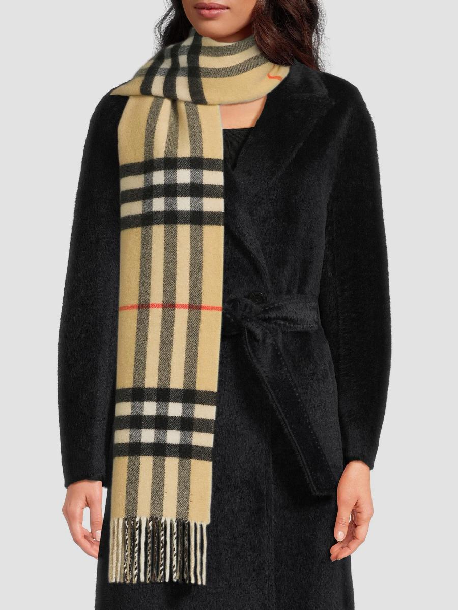 Burberry Double Check Cashmere Scarf | Saks Fifth Avenue