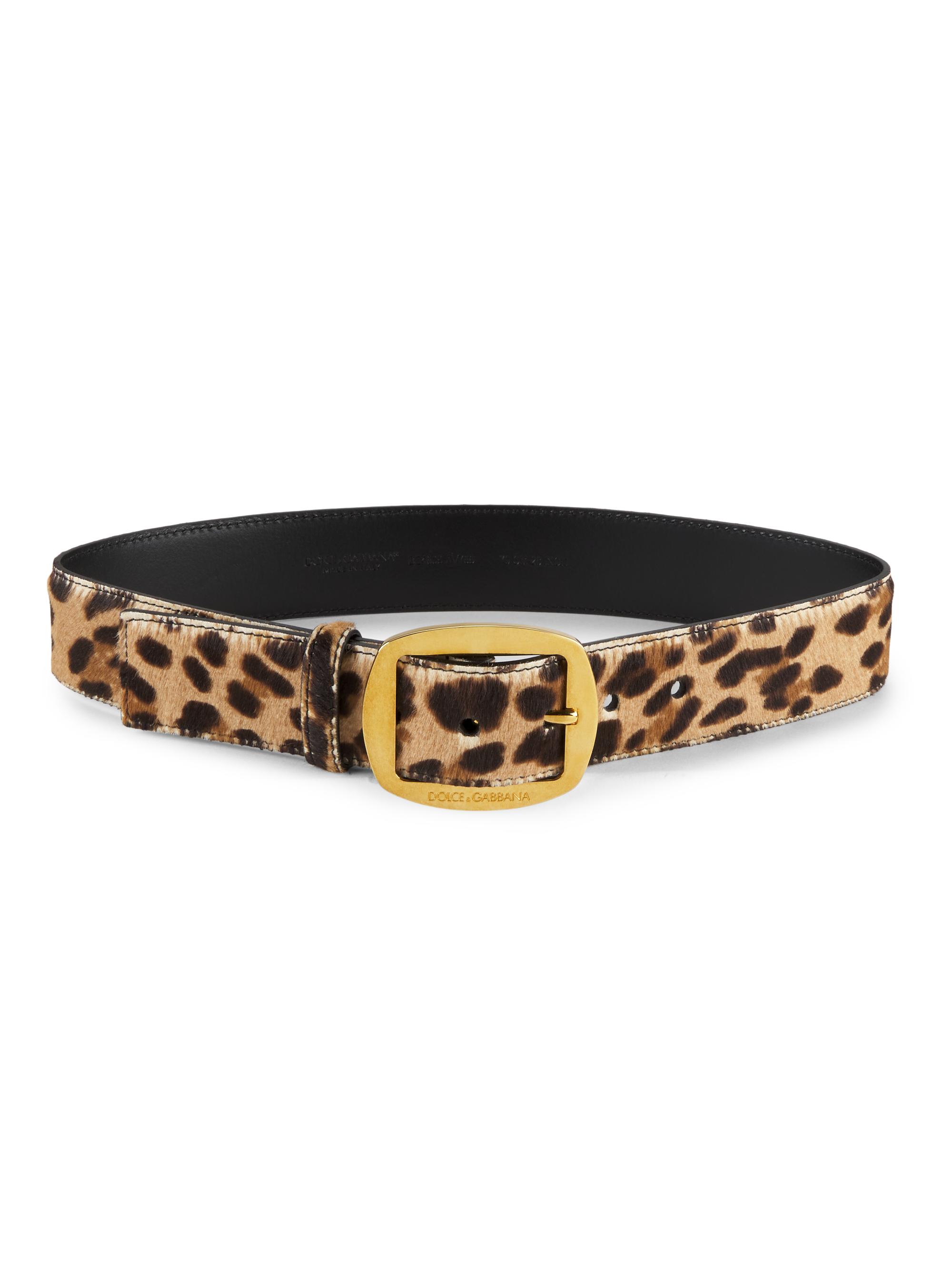 Dolce & Gabbana Women's Leopard-Printed Leather Belt - Natural