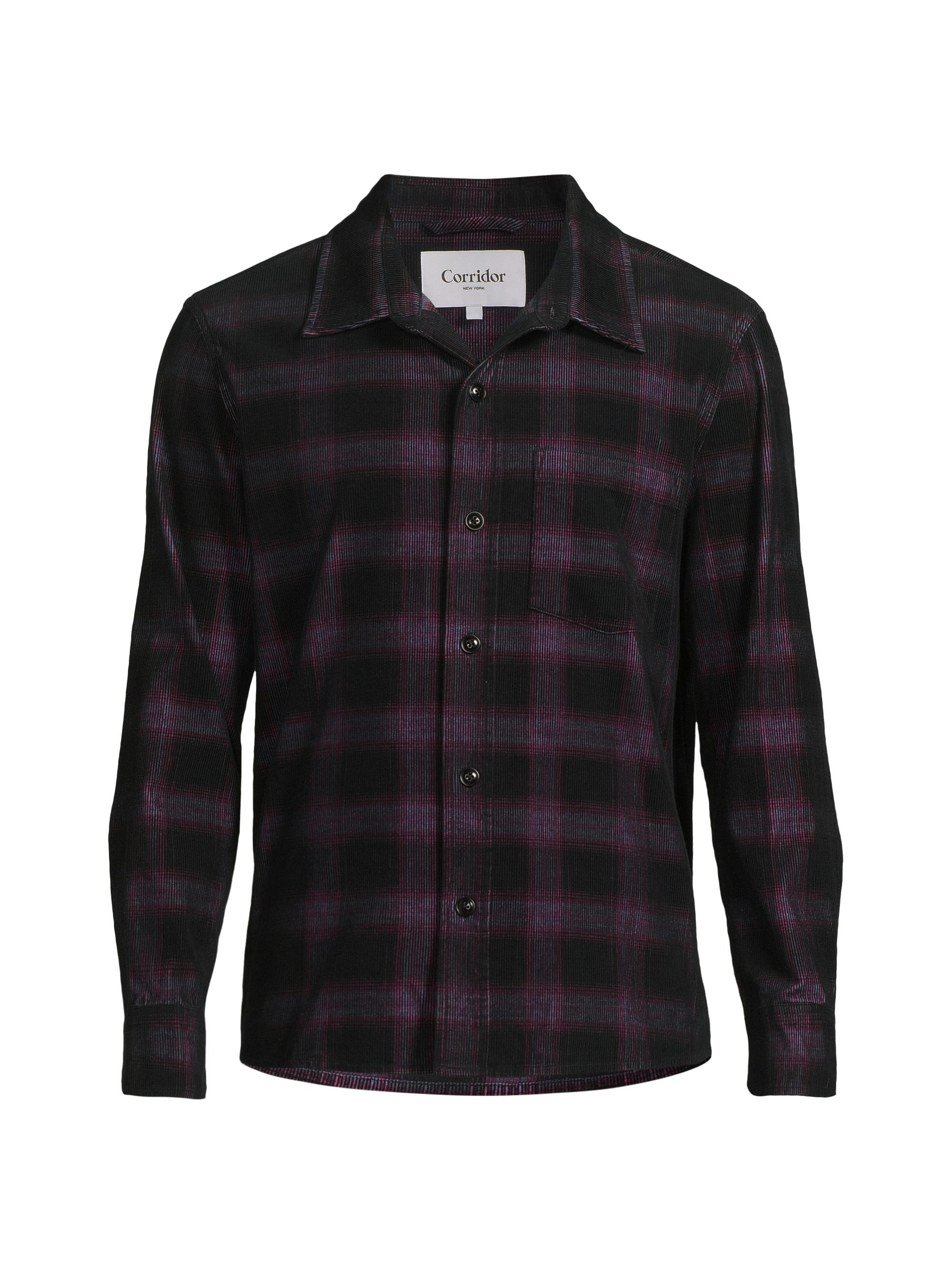 Corridor Men's Jupiter Plaid Corduroy Shirt - Purple