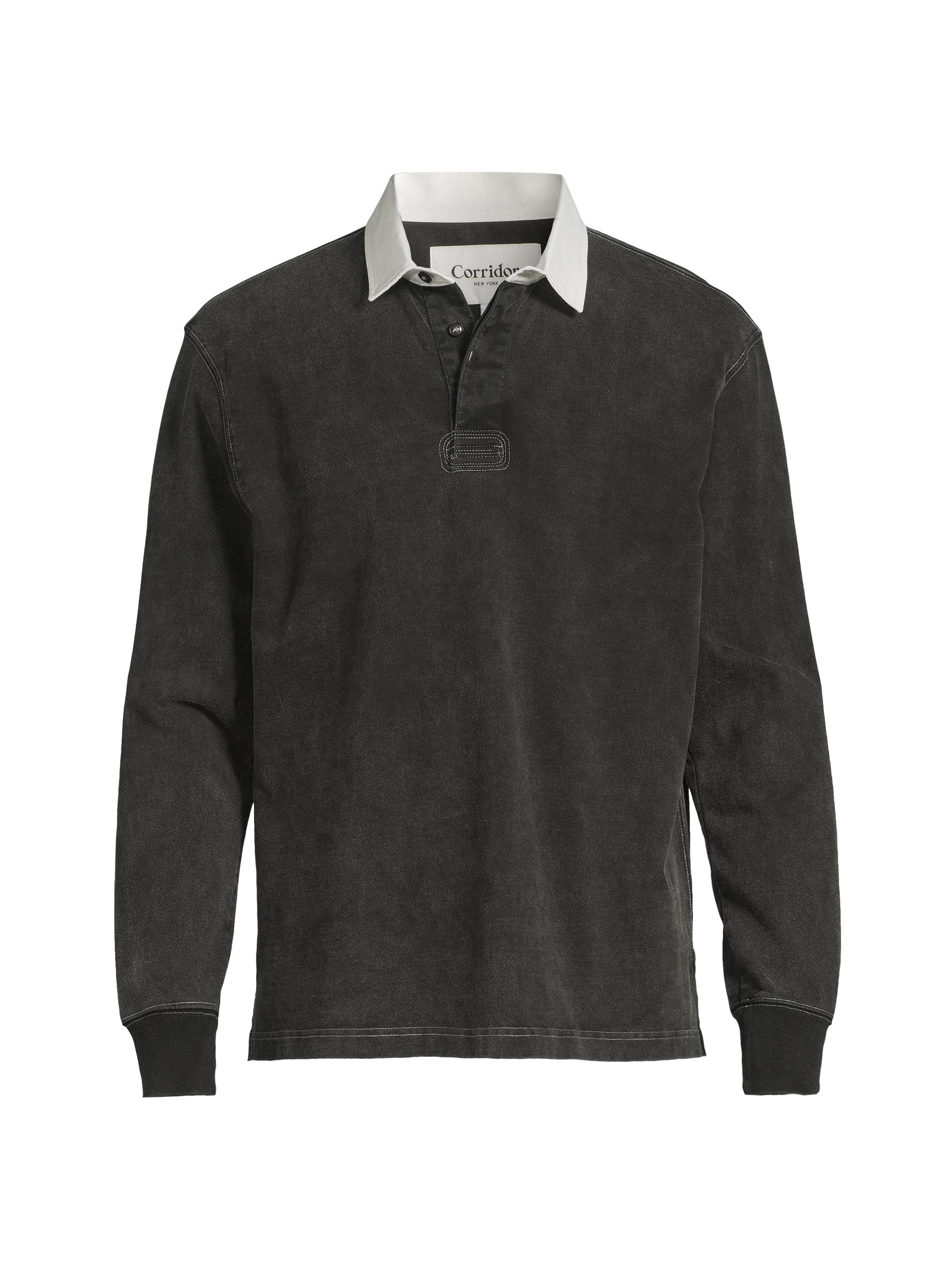 Corridor Men's Cotton Rugby Shirt - Black