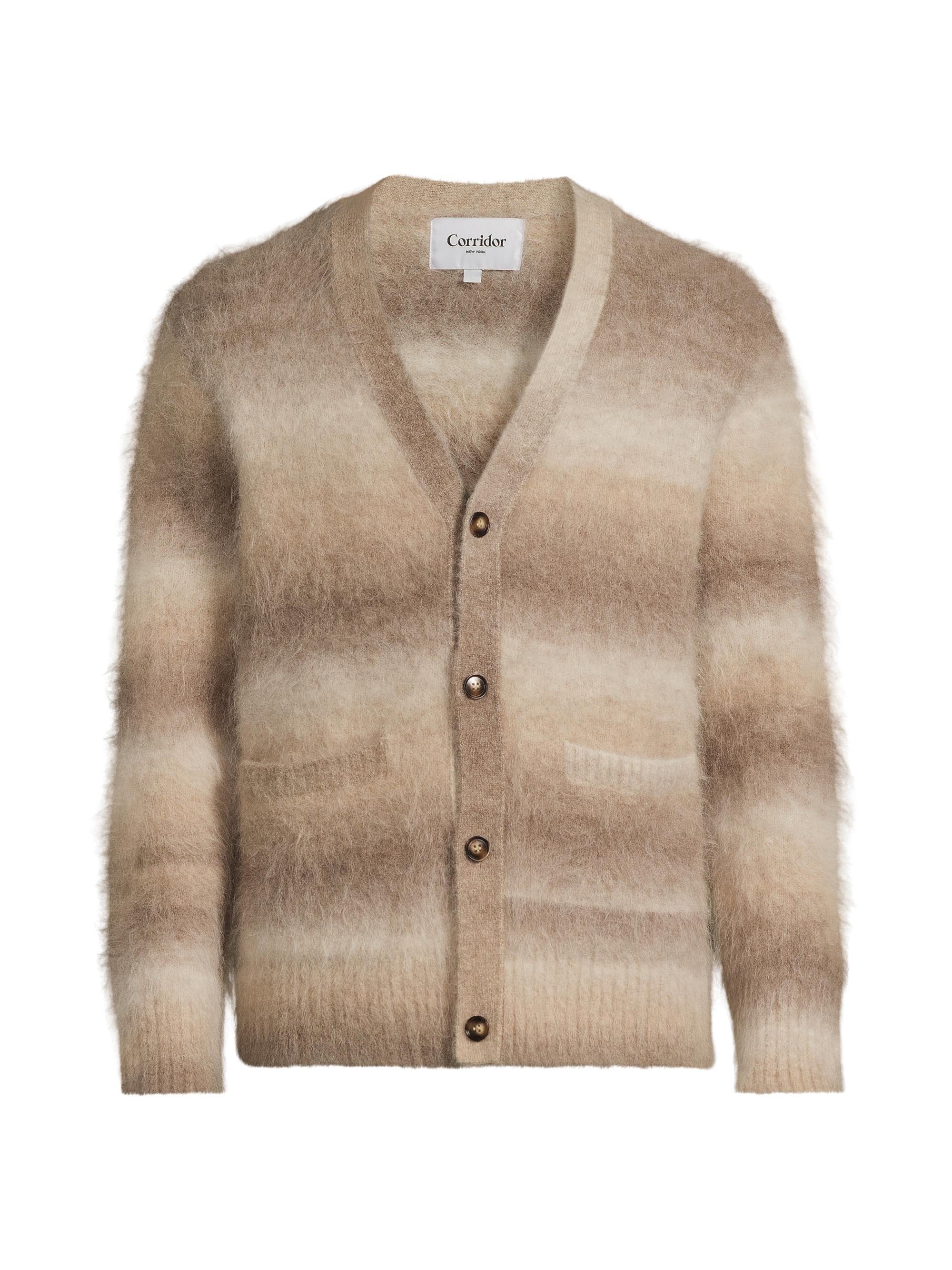 Corridor Men's Ombré Alpaca-Blend Cardigan Nature #53Q888