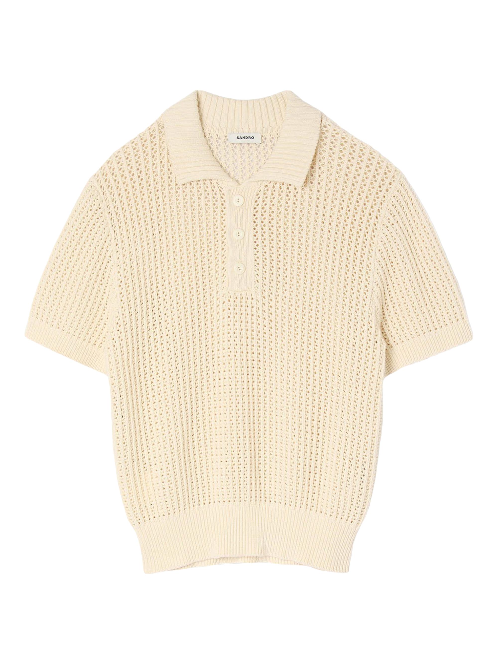 Sandro Men's Cotton Polo Shirt - Butter Cream