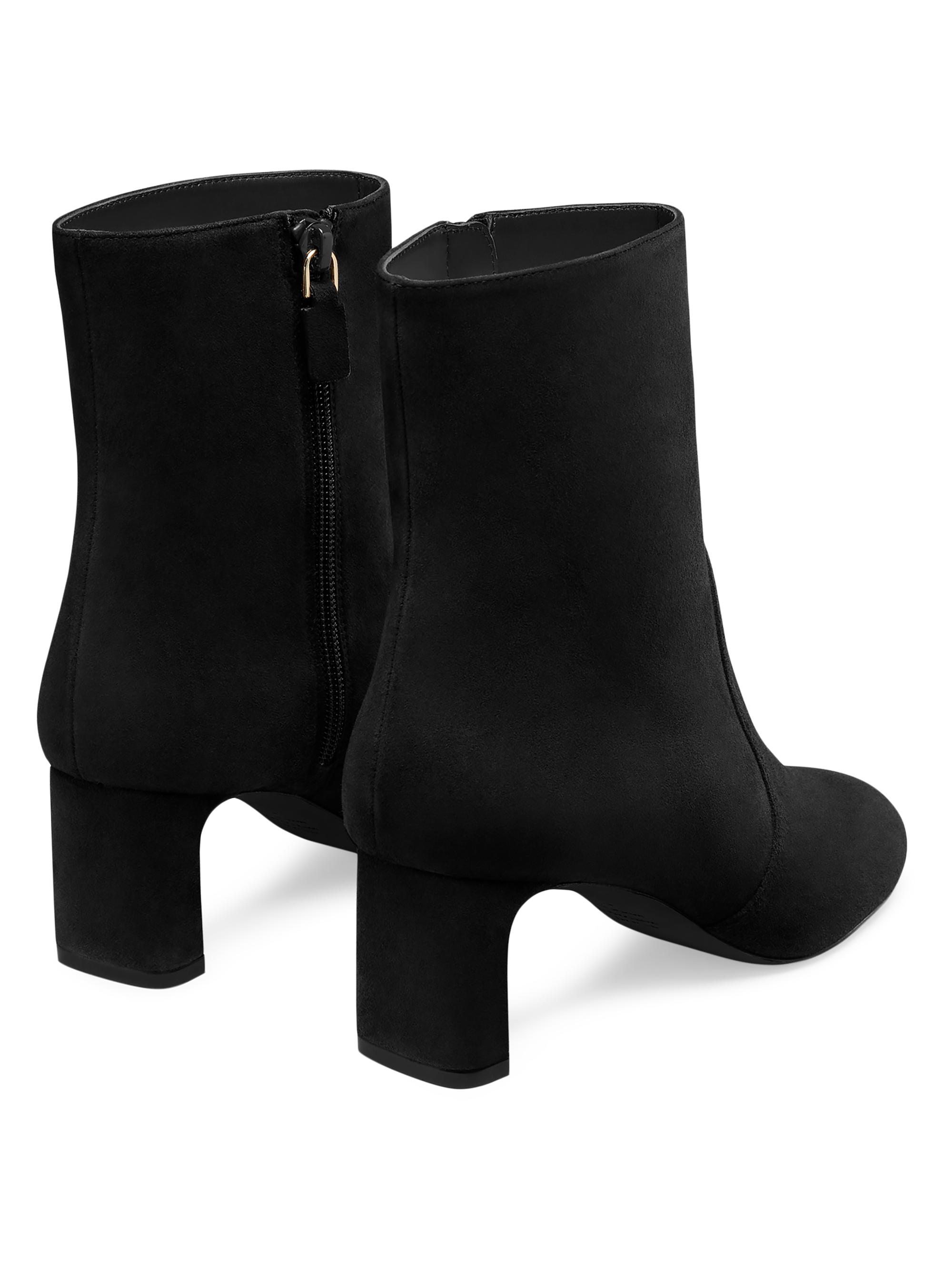 Bottines Noires En Daim Stuart Weitzman Taille 6 US (36.5 EU) - Talon Plateau Caché - Occasion