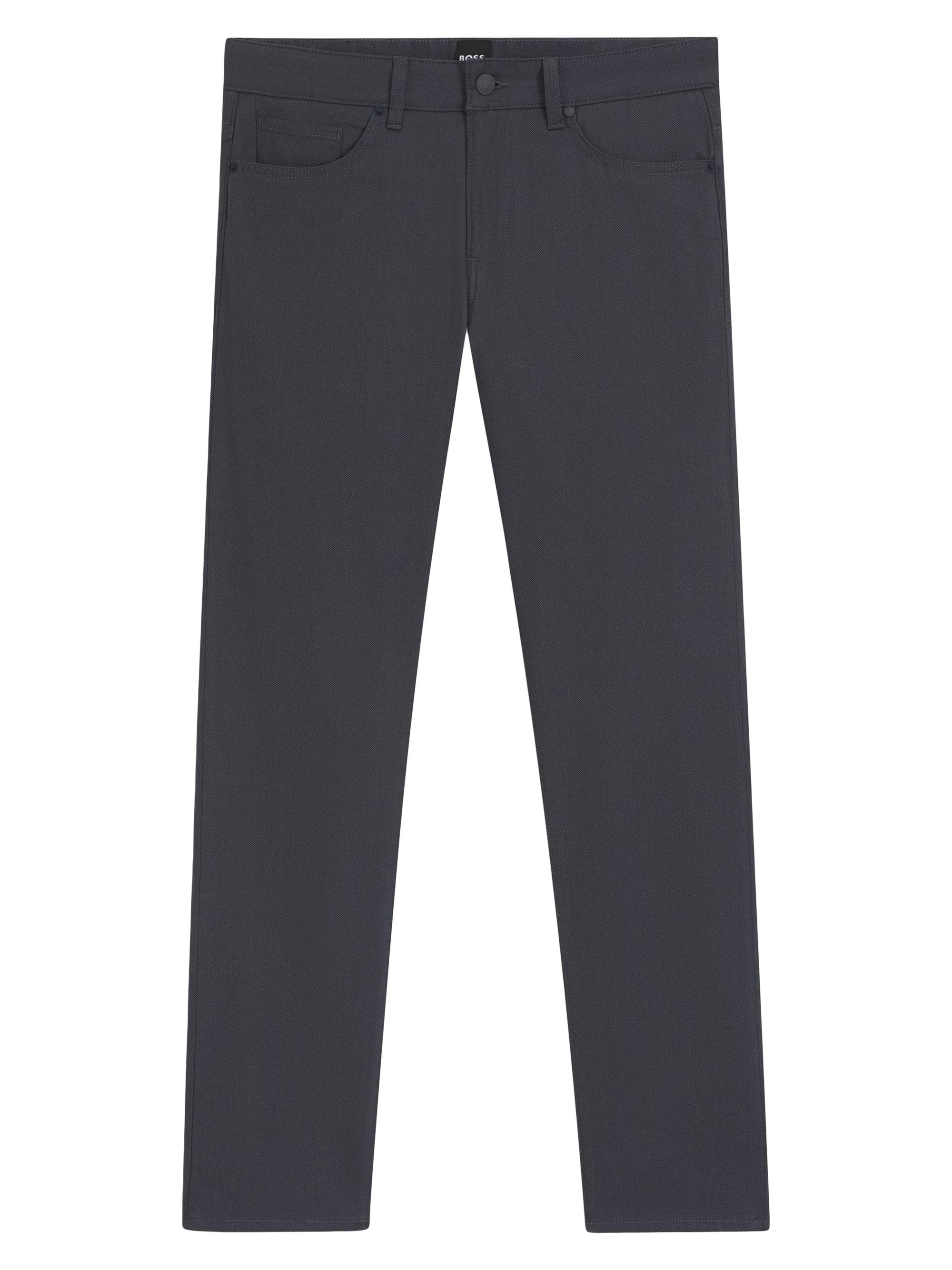 BOSS Men's Delaware Slim-Fit Trousers in Patterned Stretch Cotton - Open White