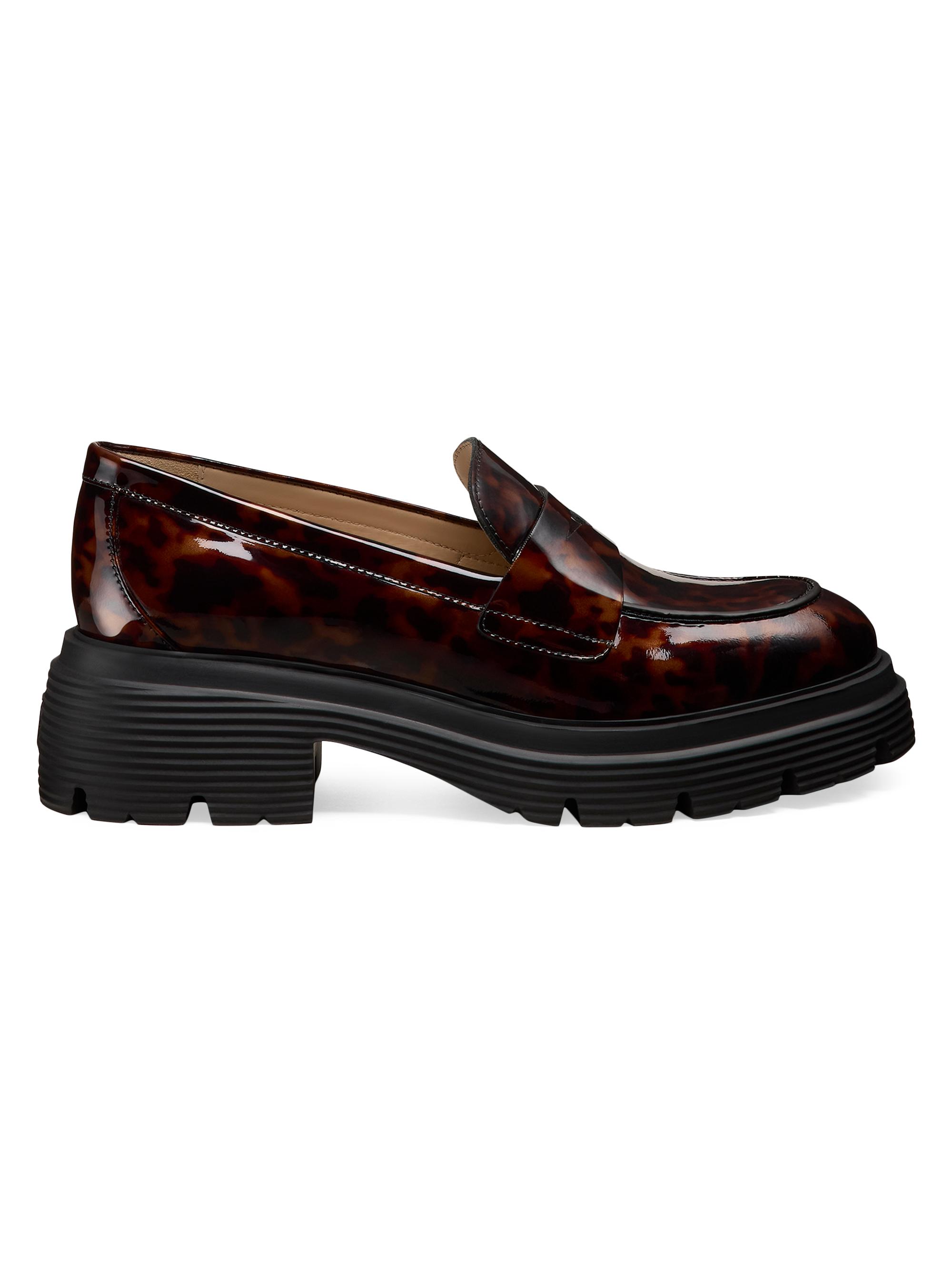 Stuart Weitzman Women's Hudson Lite 40MM Patent Leather Penny Loafers - Dark Brown