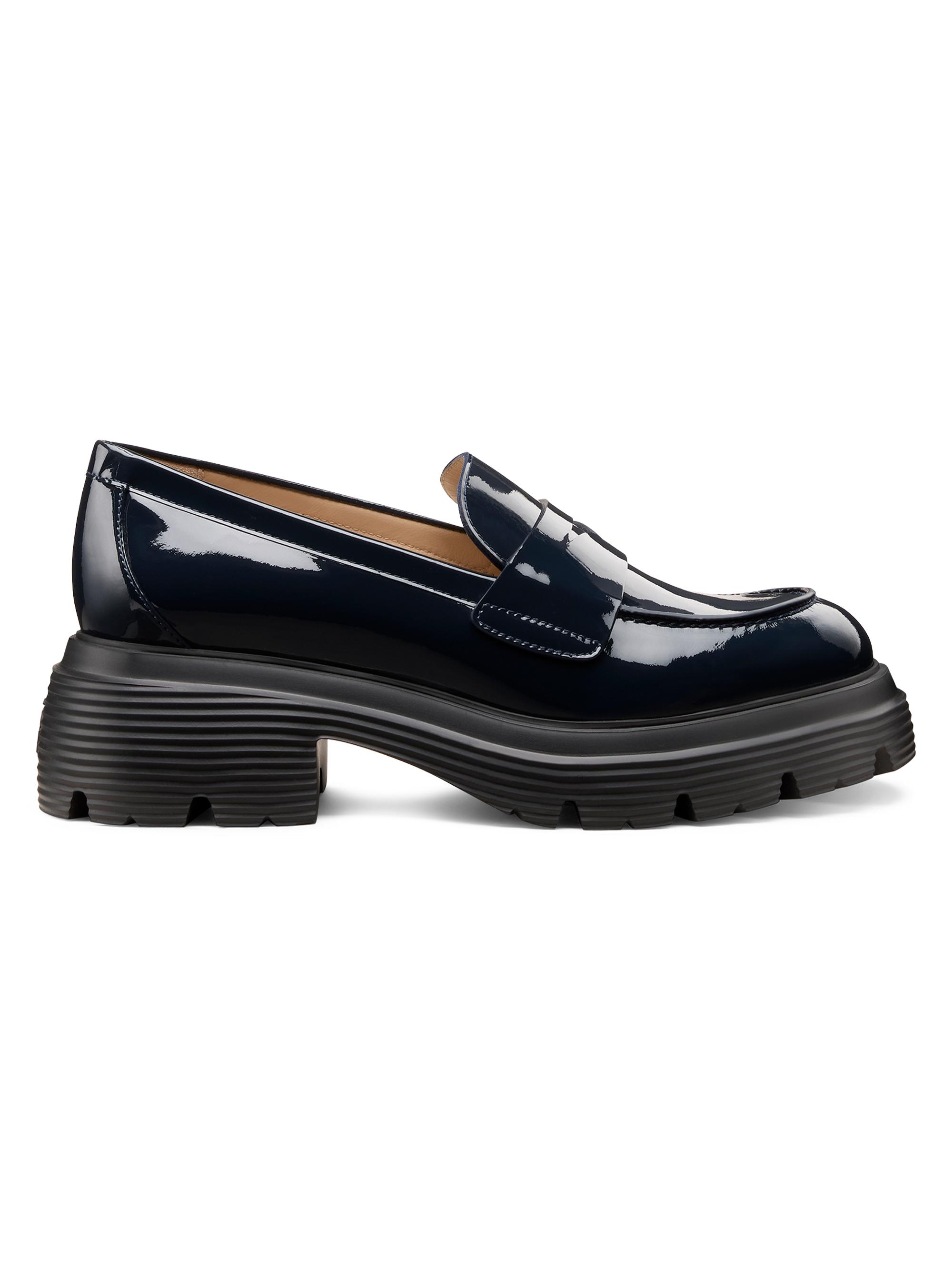 Stuart Weitzman Women's Hudson Lite 40MM Patent Leather Penny Loafers - Nice Blue