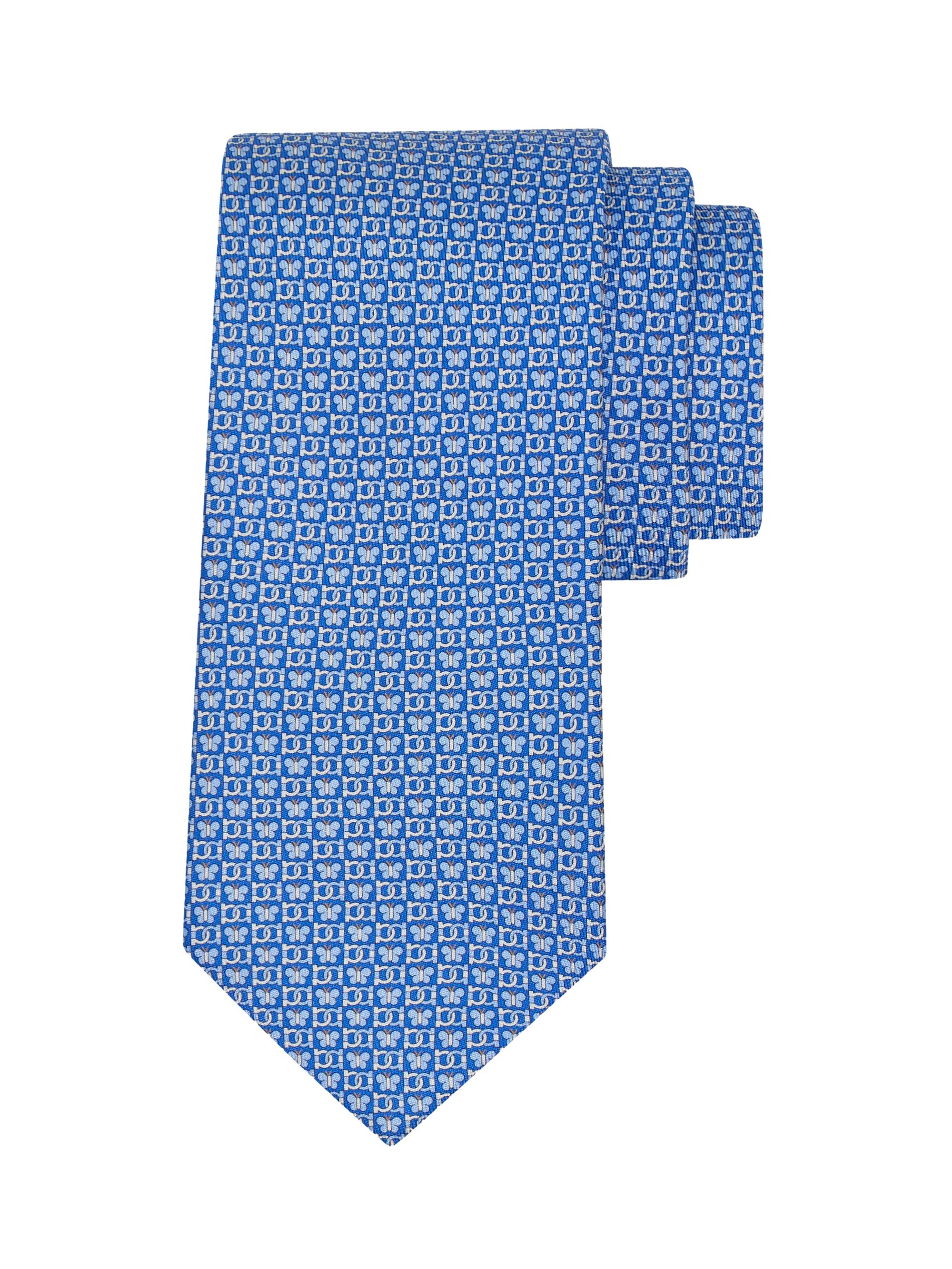 FERRAGAMO Men's Brigitte Butterfly-Pattern Silk Tie - Blue