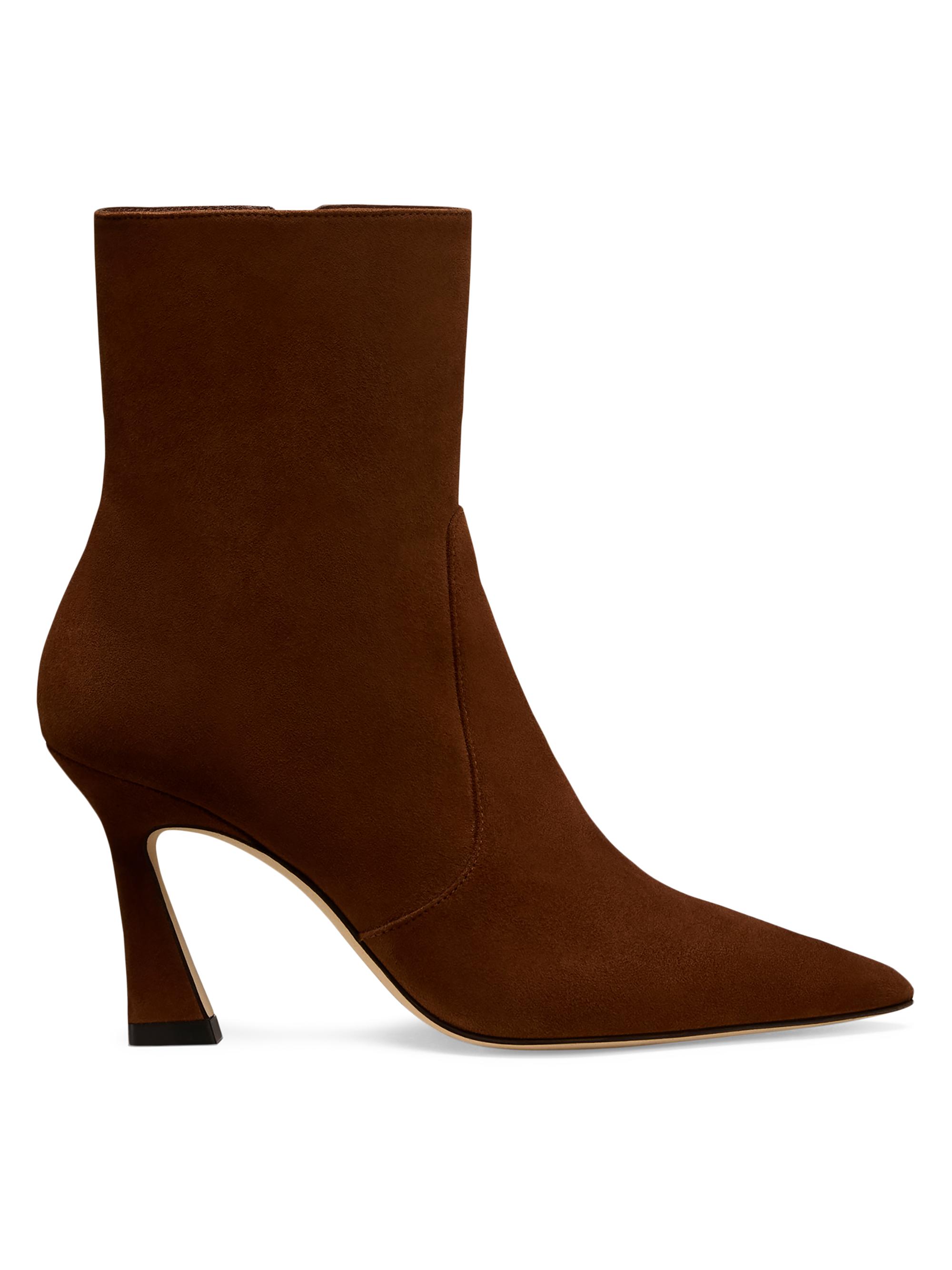Stuart Weitzman Women's Vinnie 85MM Suede Booties - Deep Coffee