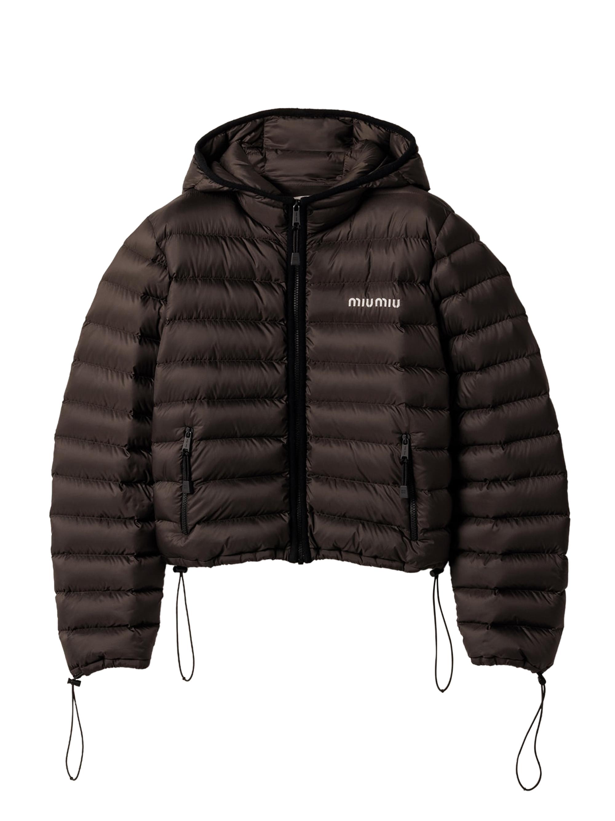 Miu Miu Light Pongé Down Hoodie Jacket | Saks Fifth Avenue