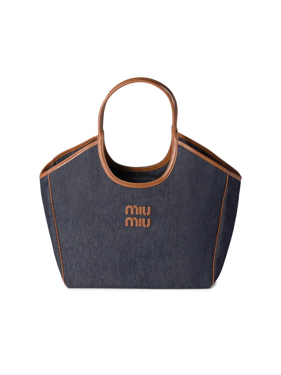 Miu Miu Women's Ivy Denim Tote Bag In Blue