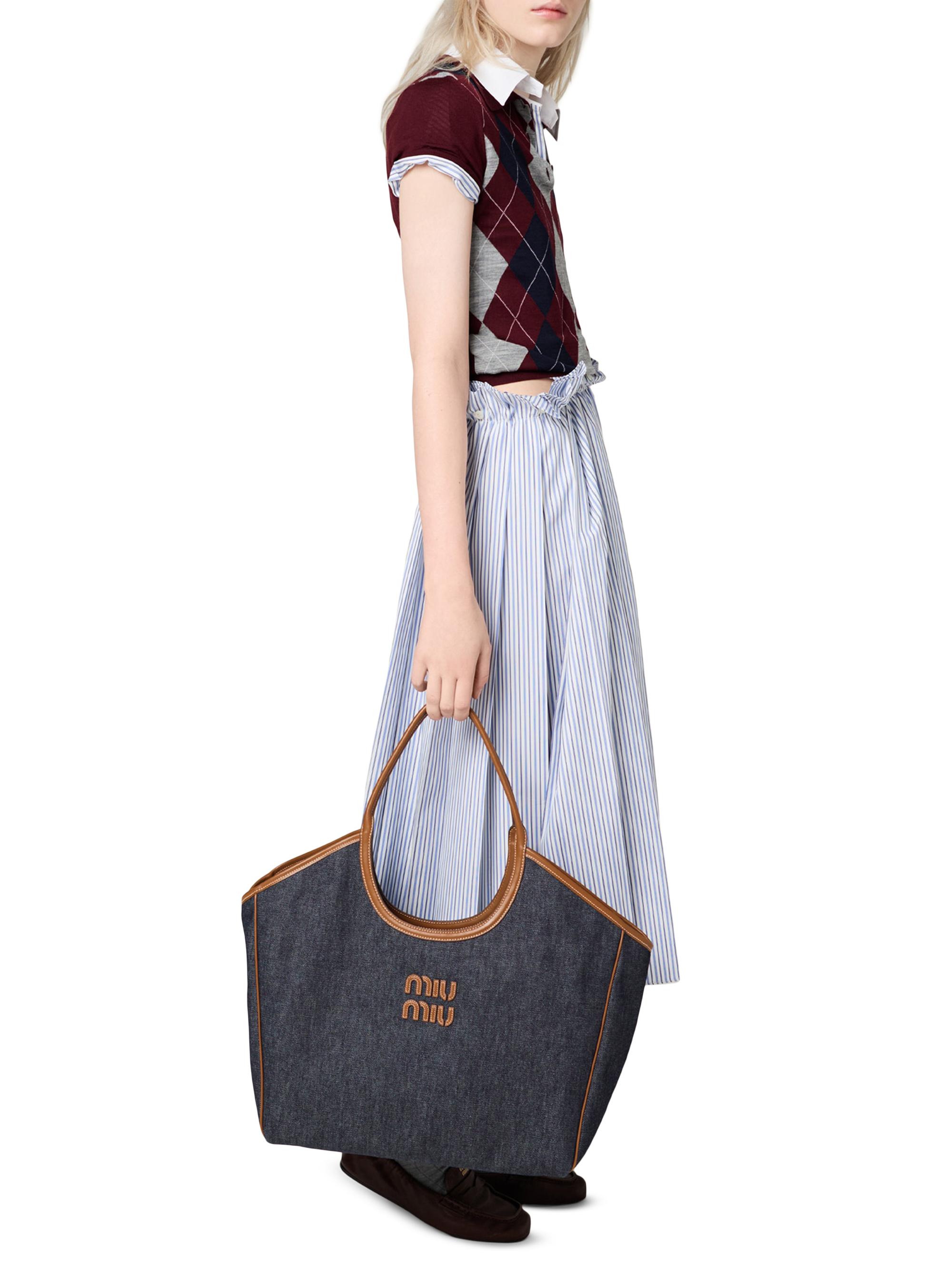 MIUMIU IVY レザーロゴ デニムトートバッグ miu-miu-BlueBrandy-Ivy-Denim-