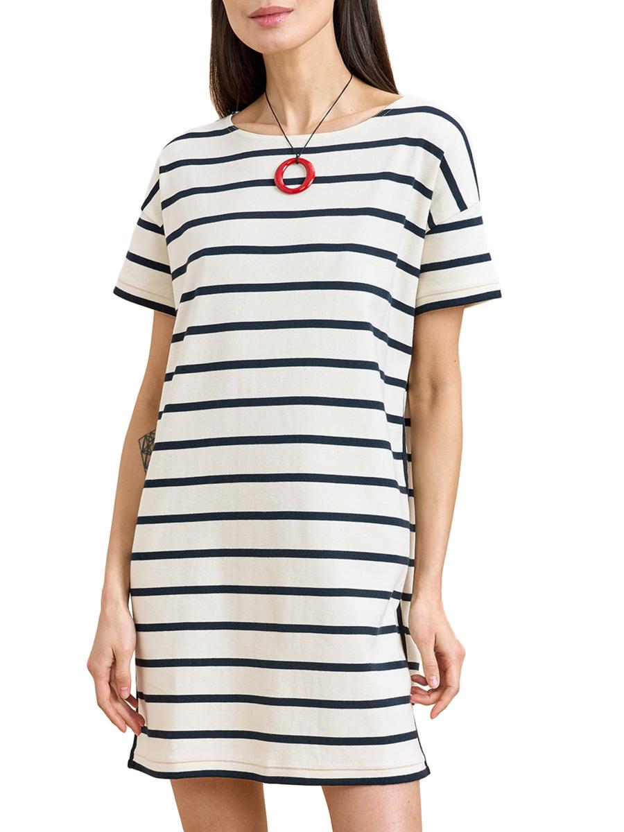 La Ligne Women's Breton Dress In Navy Cream