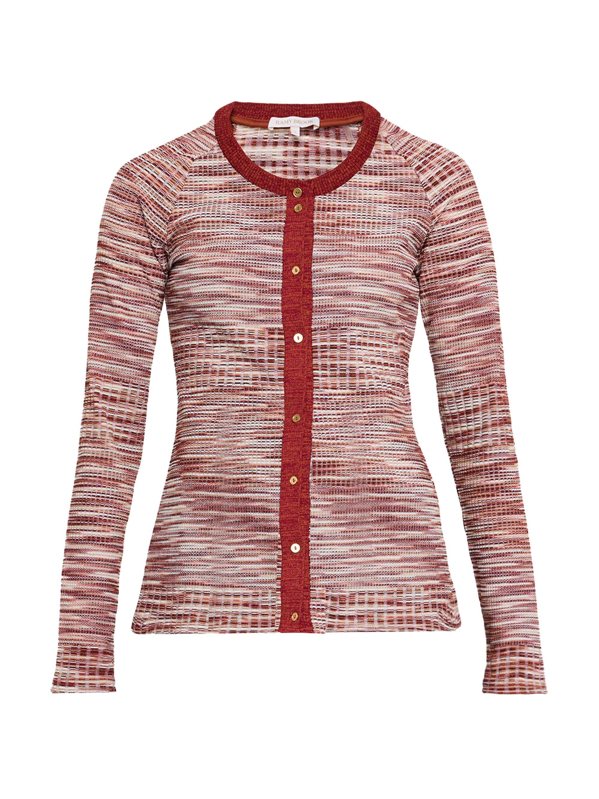 Ramy Brook Women's Eddie Space-Dye Cardigan - Orange Multi