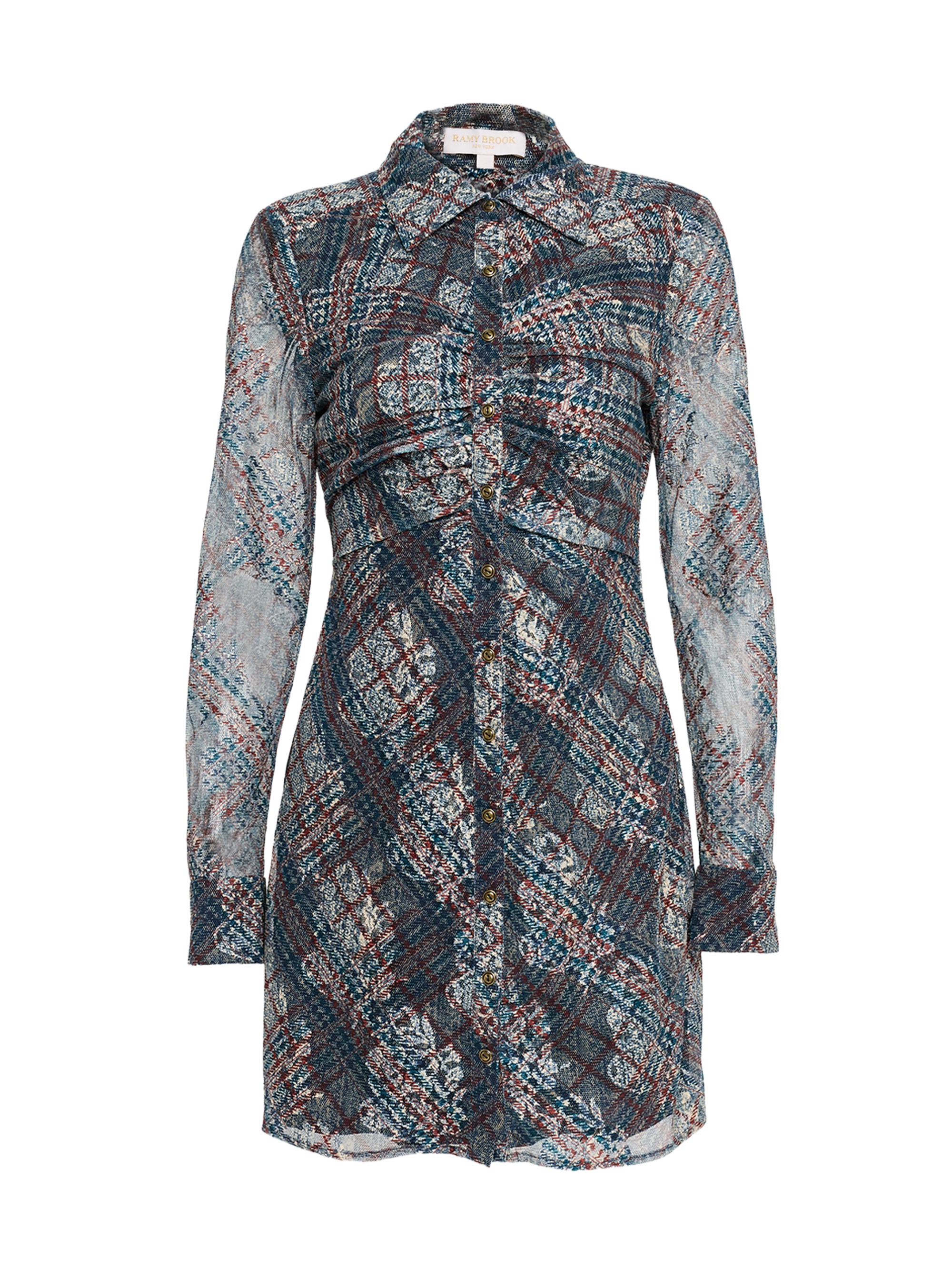 Ramy Brook Women's Wyatt Plaid Mini-Shirtdress - Amber Multi