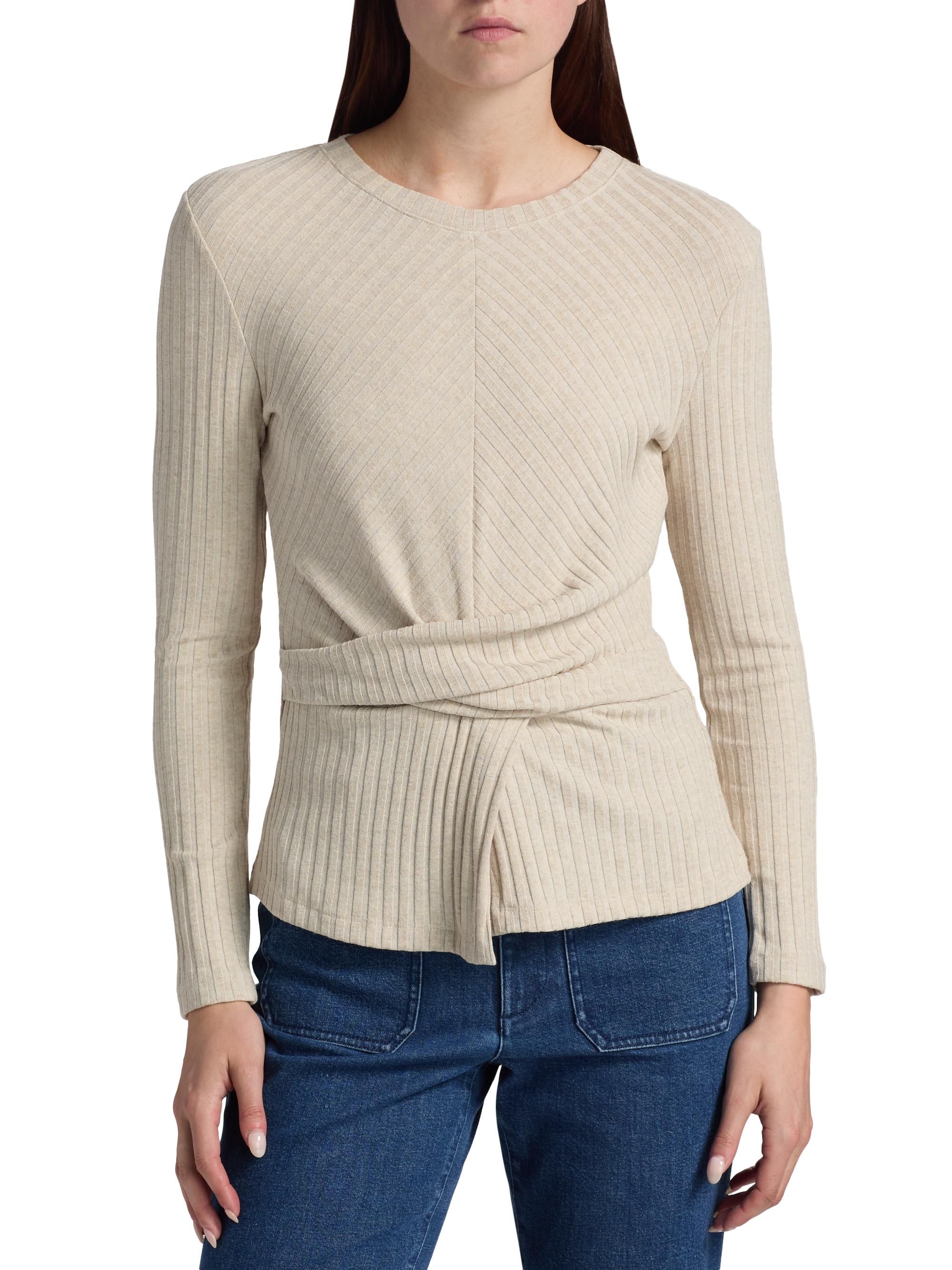 IIROT イロット 25SS  Side Tuck Knit サイドタックニットセーター 029-025-KT96 ホワイト F Indy Pointelle Knit Top - Ivory | MESHKI US