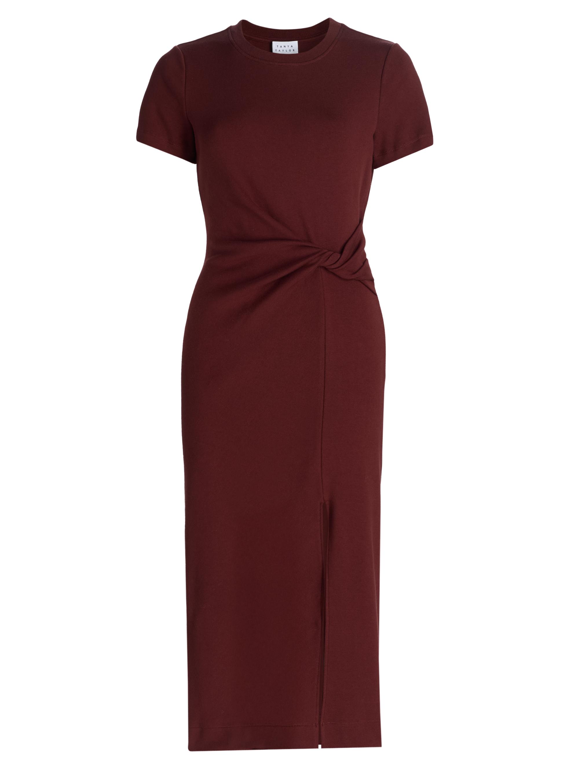 Tanya Taylor Women's Cody Twisted Stretch-Cotton Midi-Dress - Raisin