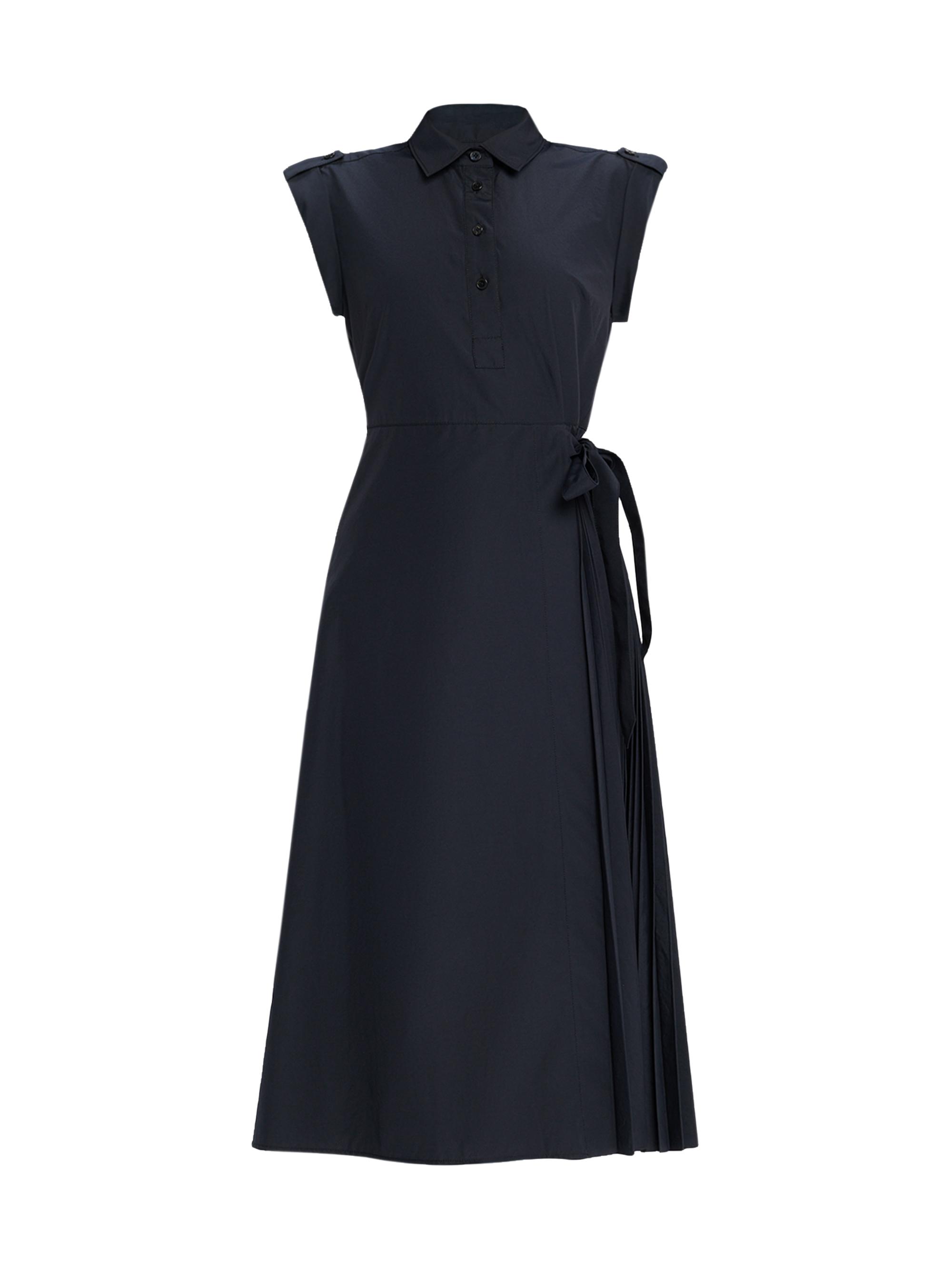 Tanya Taylor Women's Shivonley Side-Pleat Shirtdress - Black