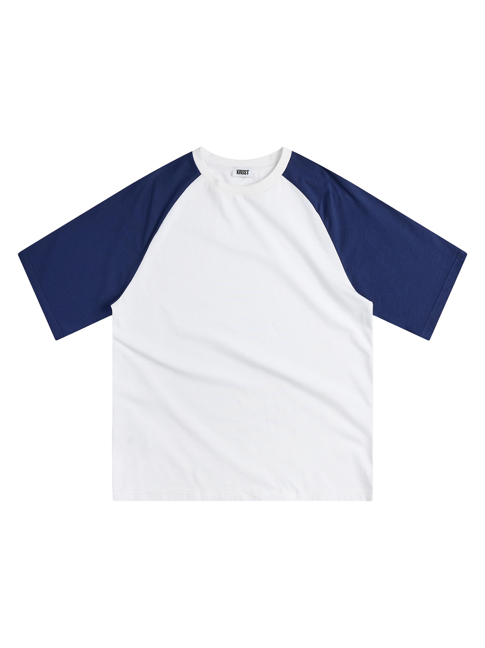 Krost Men's Cully Raglan Tee - Dark Navy White
