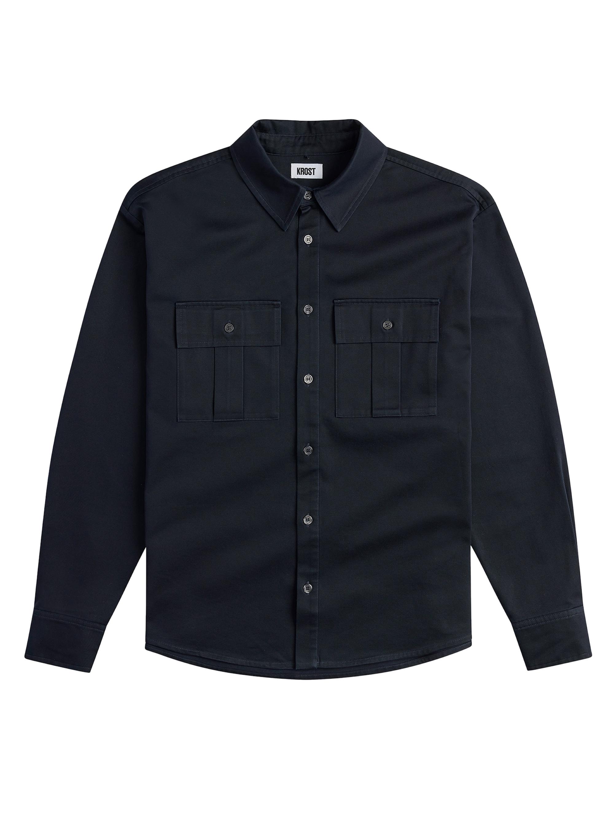 Krost Men's Pleated Pocket Shirt - Dark Navy