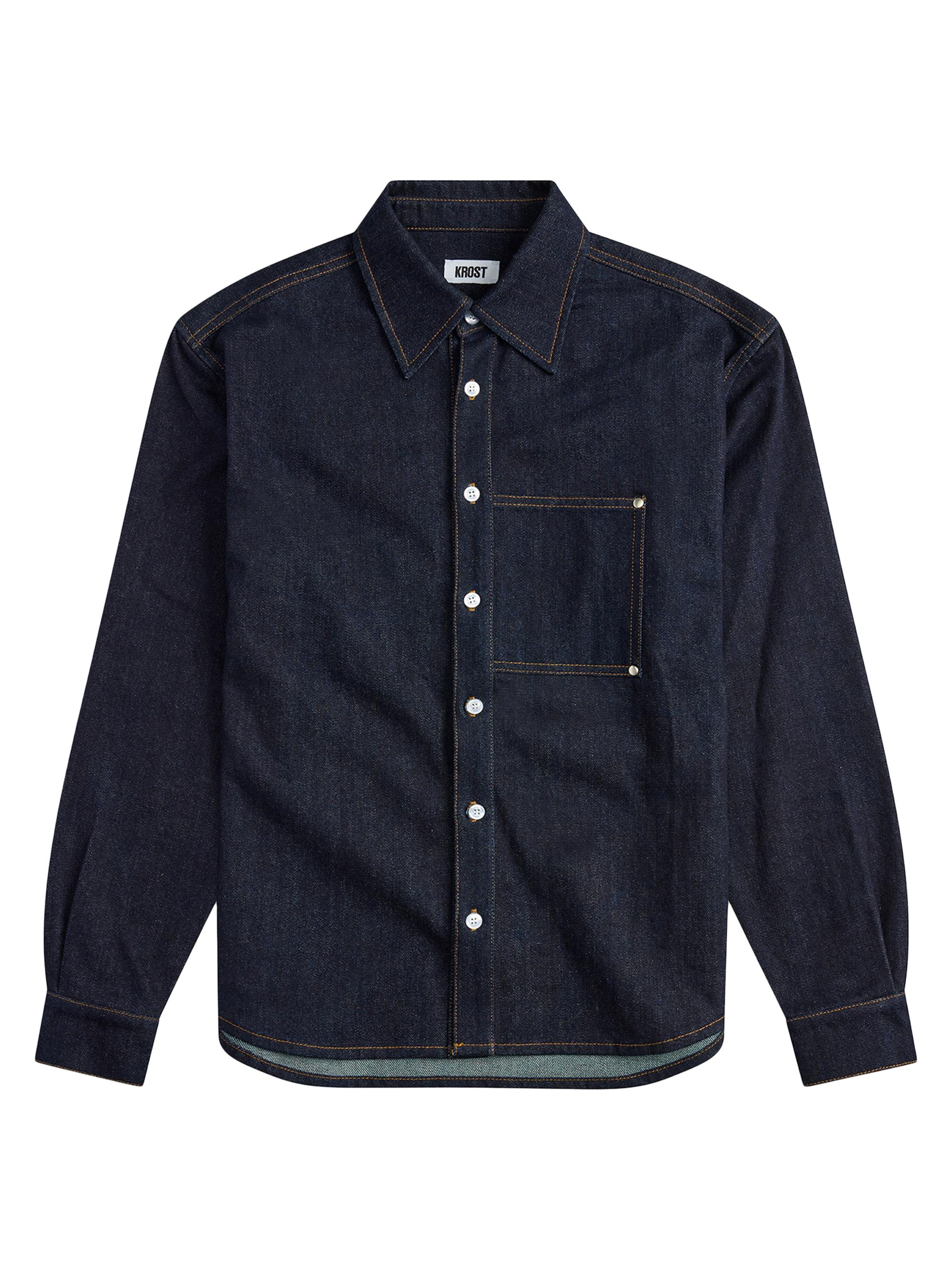 Krost Men's Denim Rivet Shirt - Indigo Wash