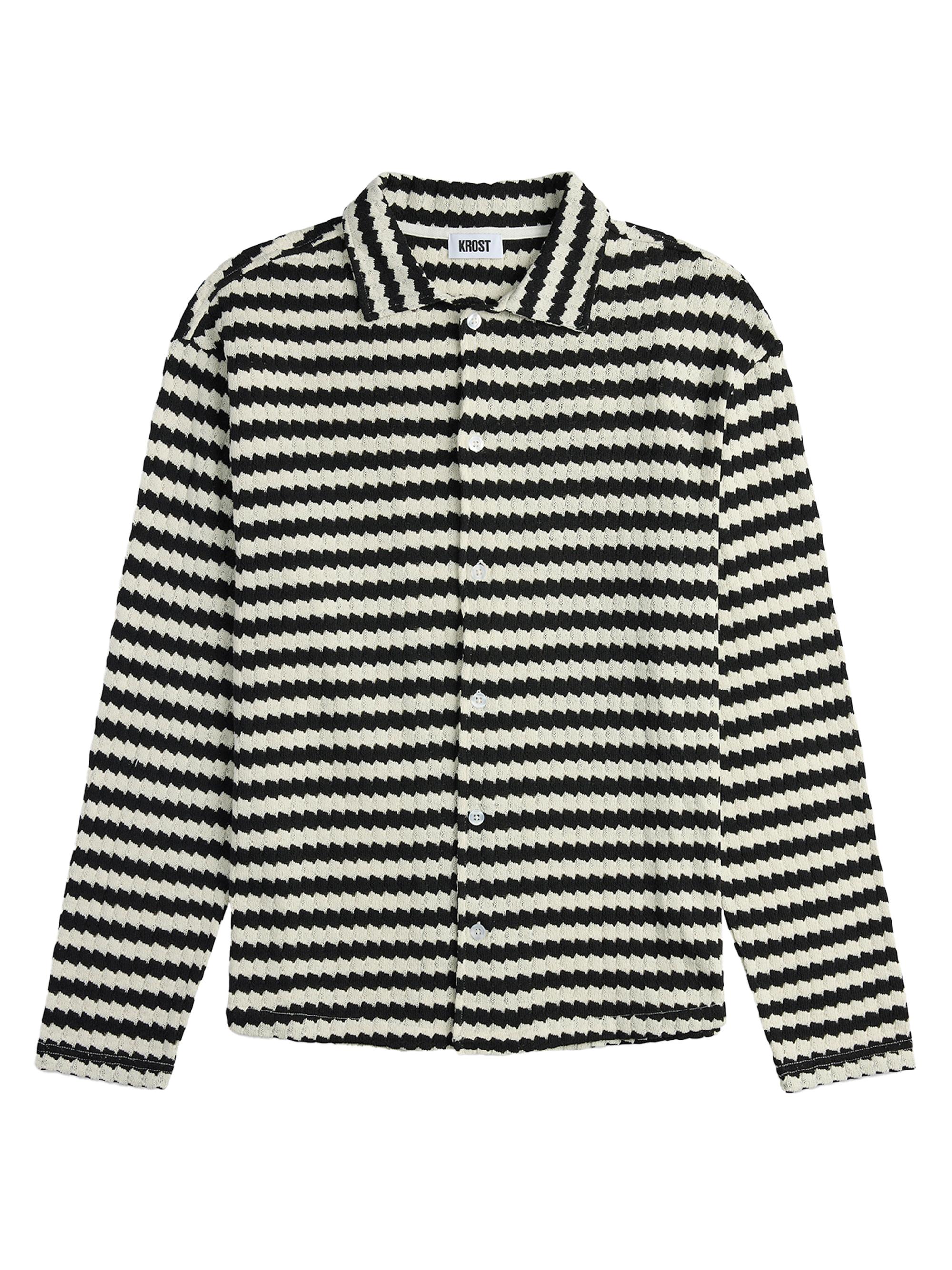 Krost Men's Chevron Jacquard Knit Shirt