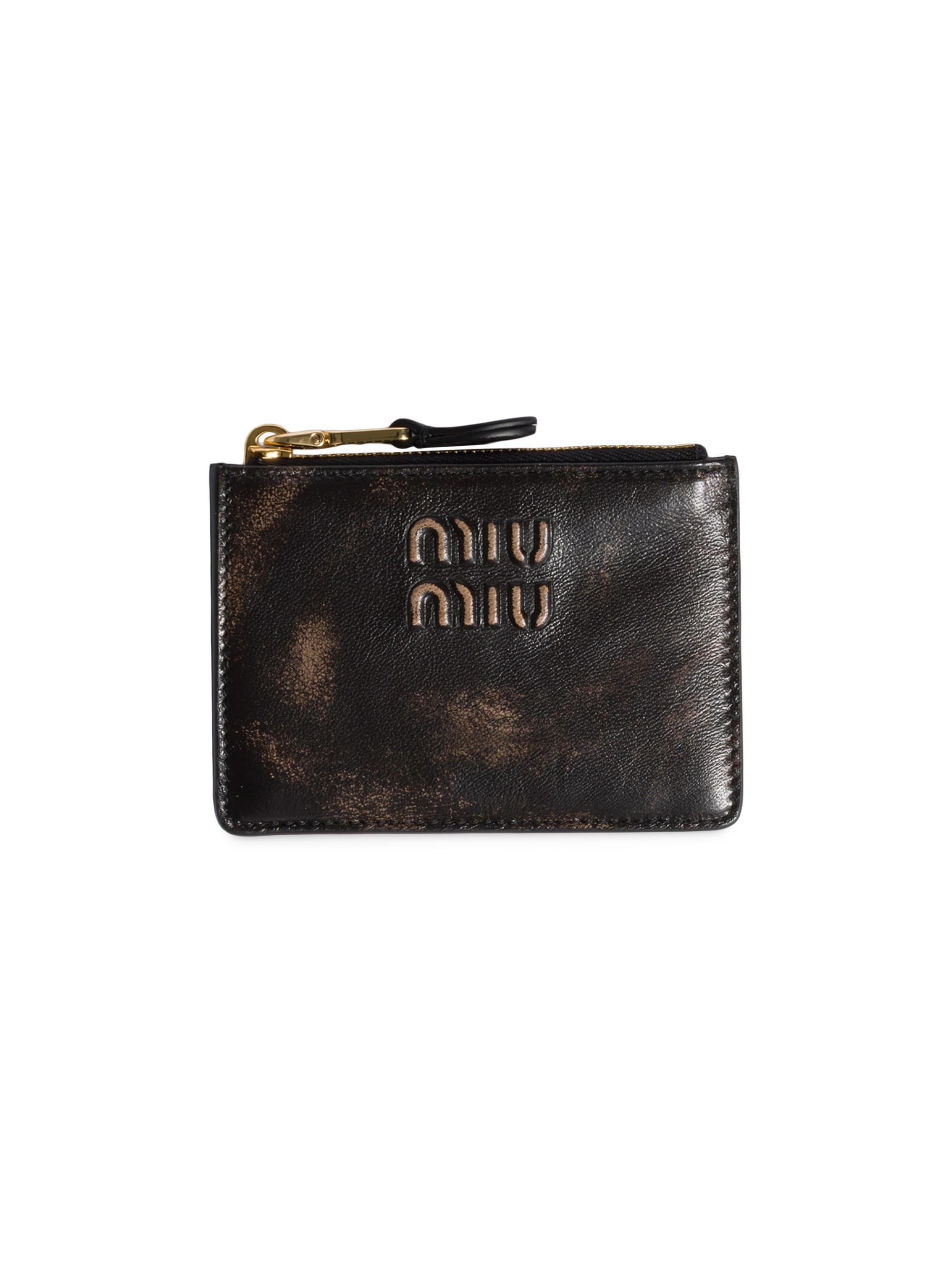 【❤︎】MIU MIU Leather Wallet Miu Miu Matelasse Nappa Leather Wallet Black in Leather - US