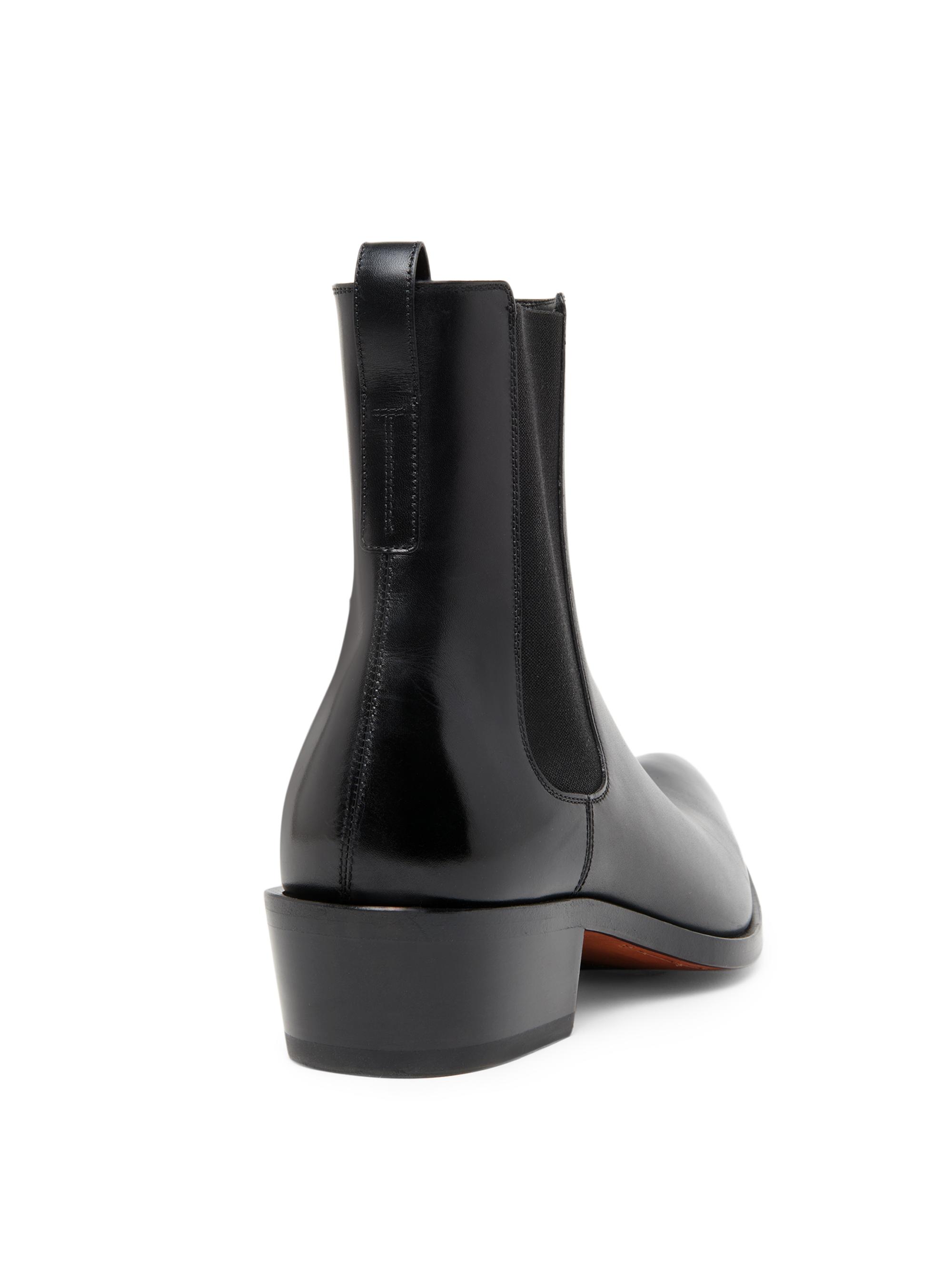 TOM FORD Men's Burnished Leather Chelsea Boots - Black - side view in Black