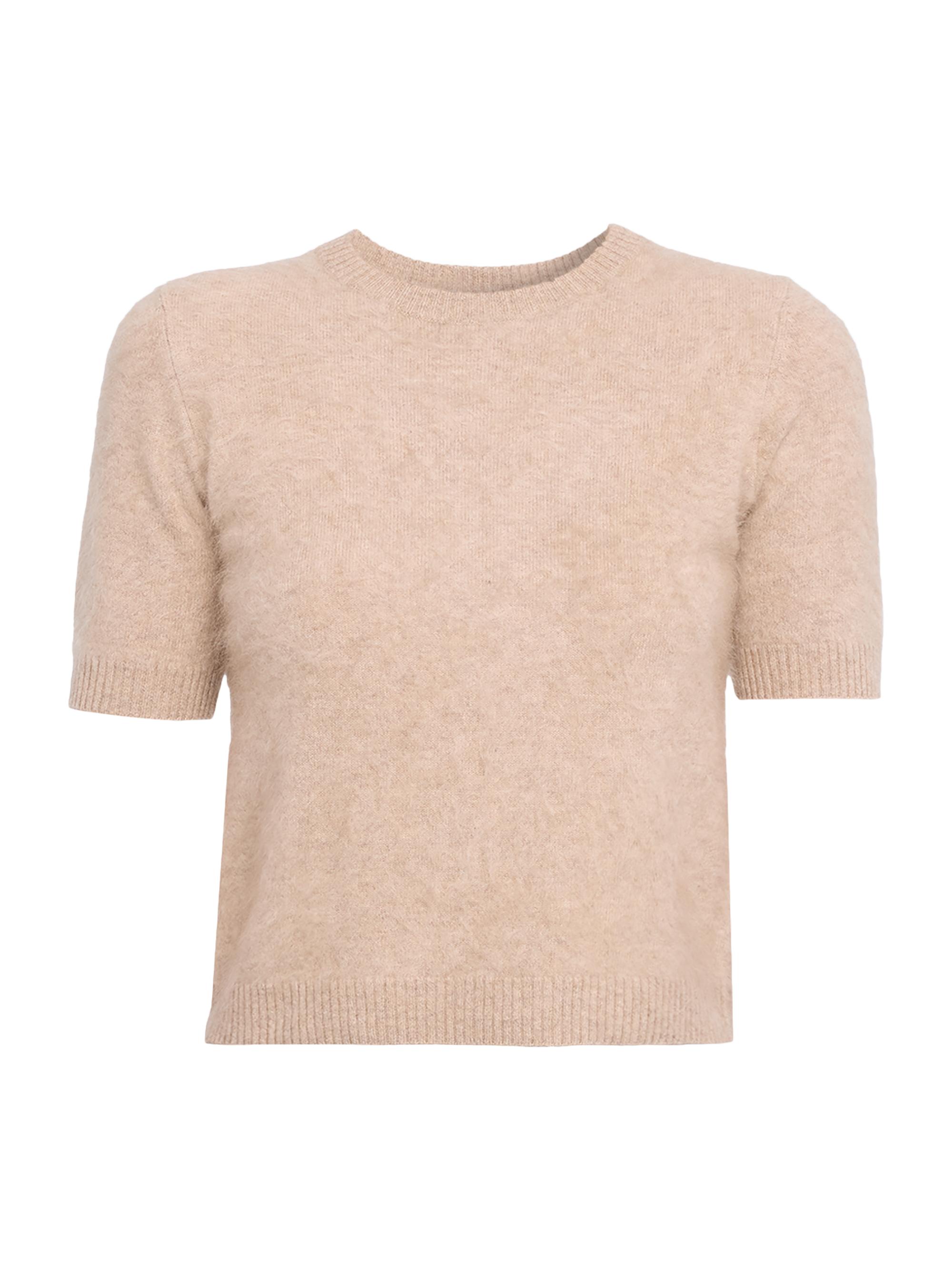 Autumn Cashmere Women's Brushed Cashmere Crop Sweater - Cappuccino