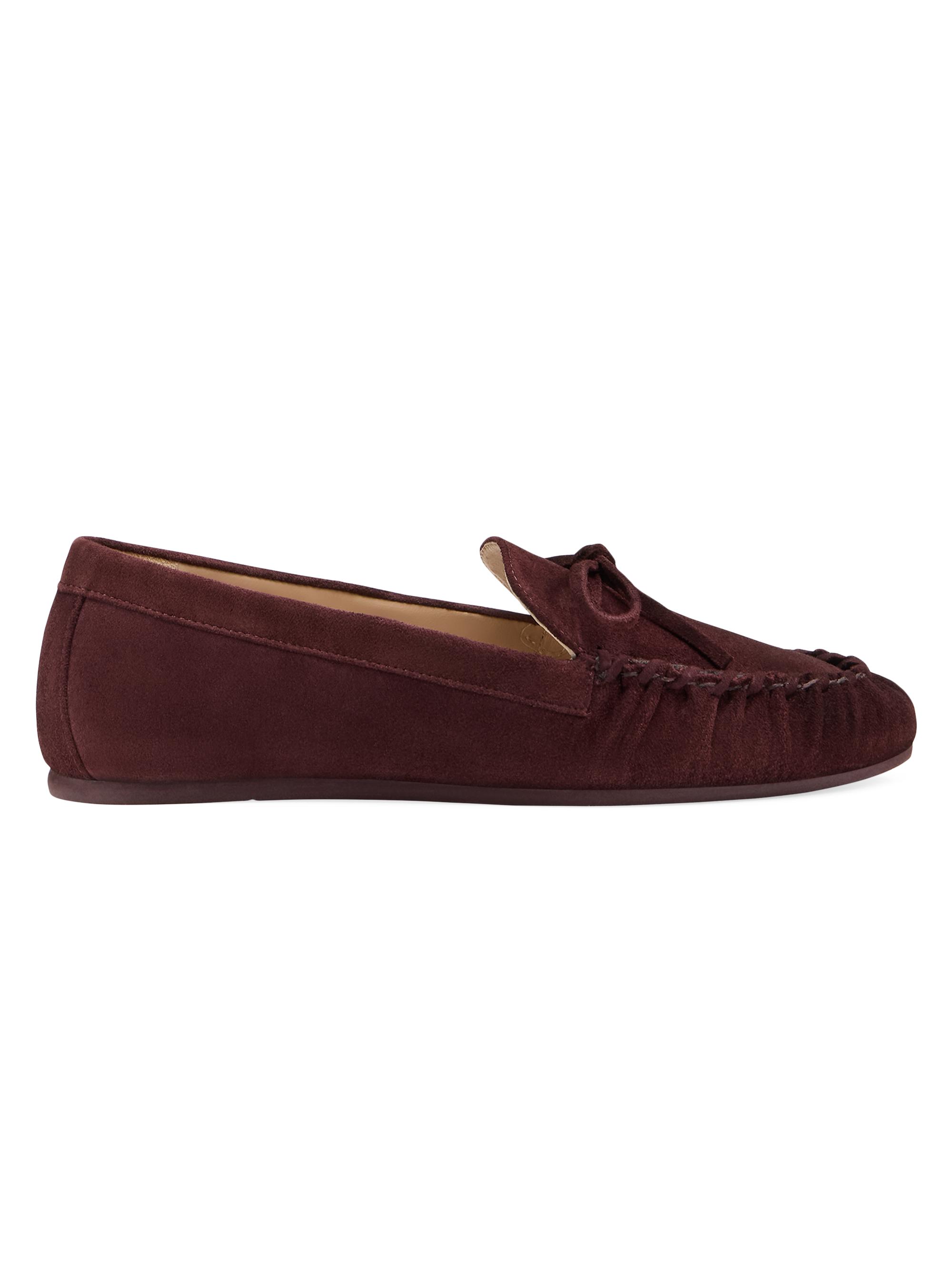 Stuart Weitzman Women's Britt Bow Suede Loafers - Barolo