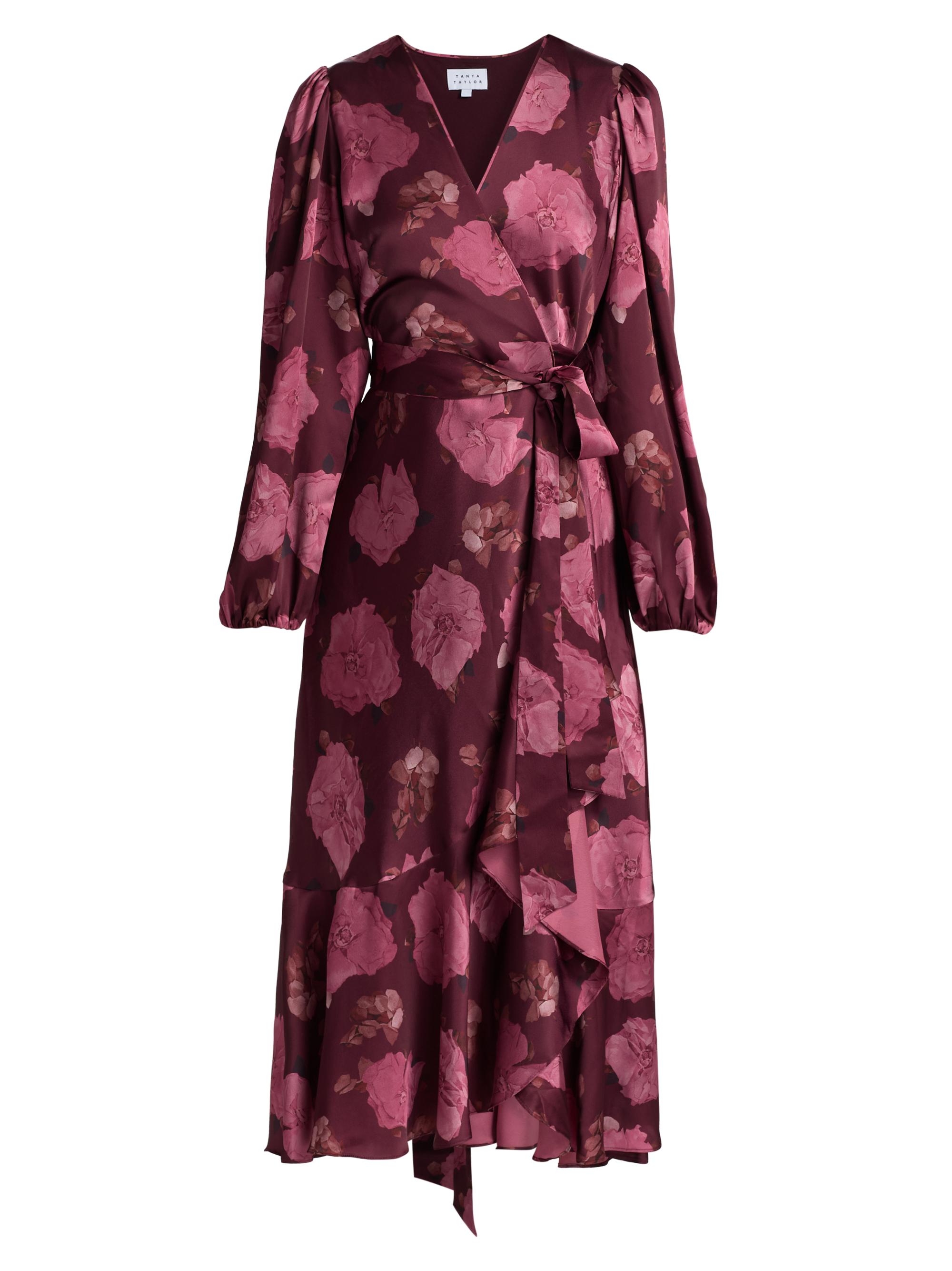 Tanya Taylor Women's Blaire Floral A-Line Midi-Dress - Mahogany Soft Carmine Multi