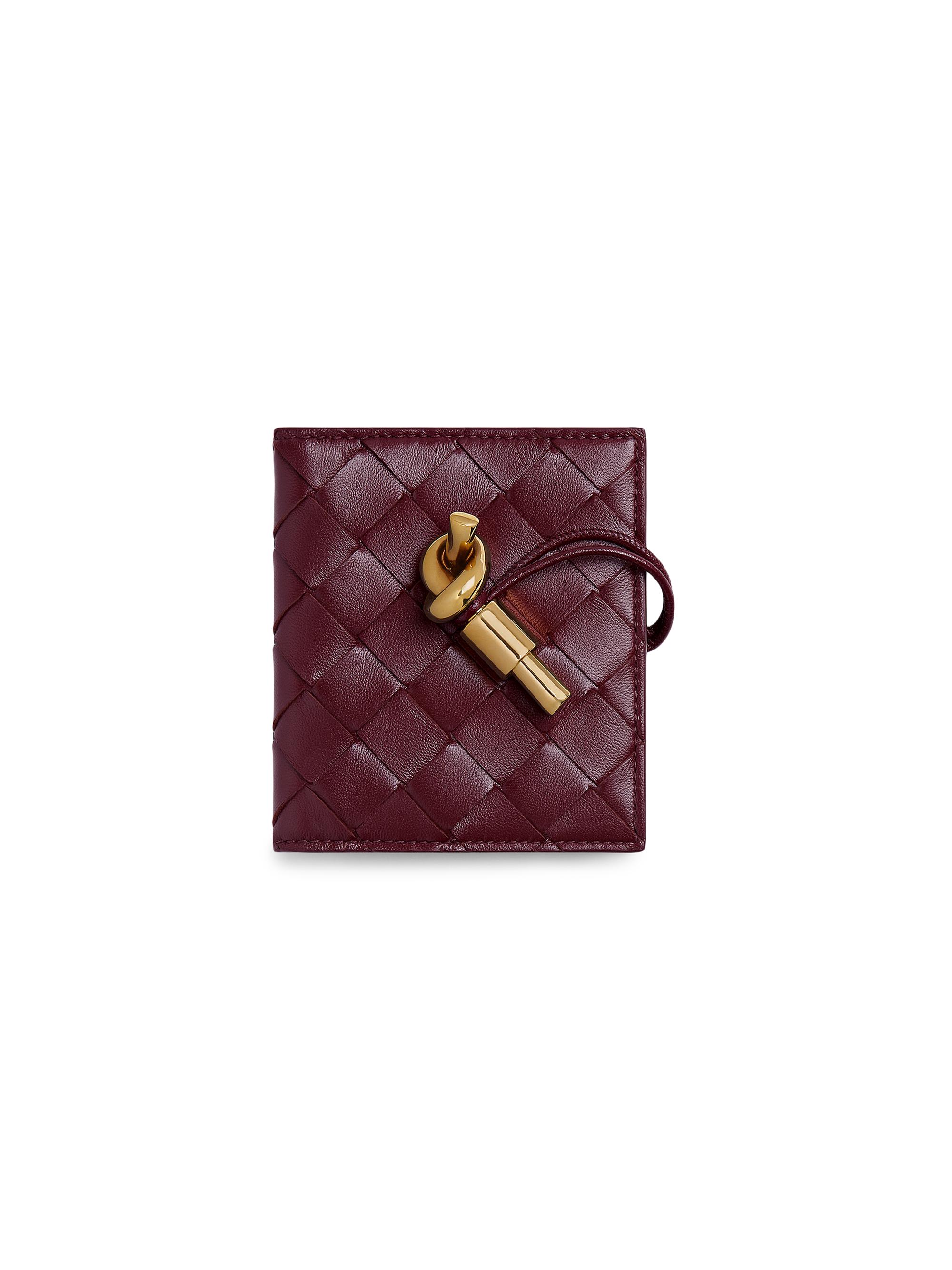 Bottega Veneta Women's Intrecciato Leather Card Case - Barolo Brass