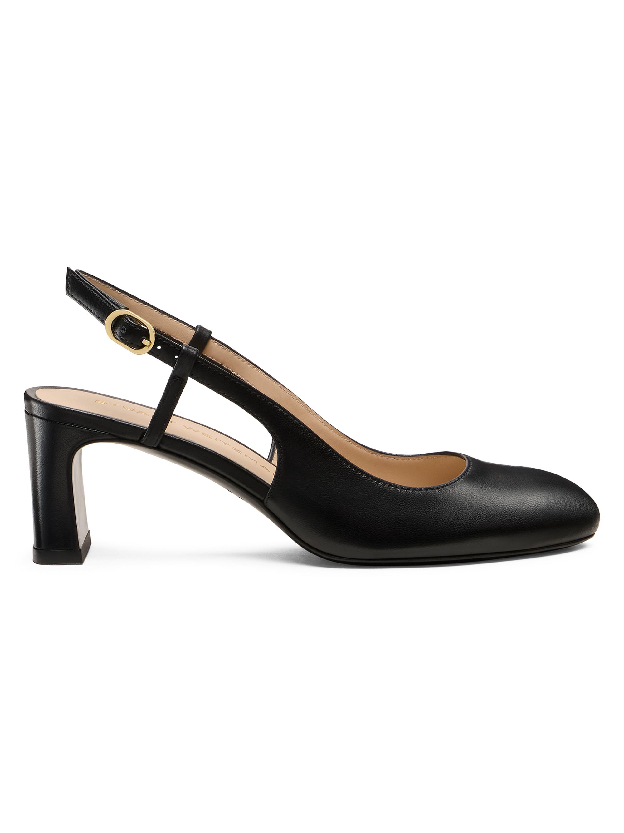 Stuart Weitzman Women's Babette 60MM Leather Slingback Pumps - Black