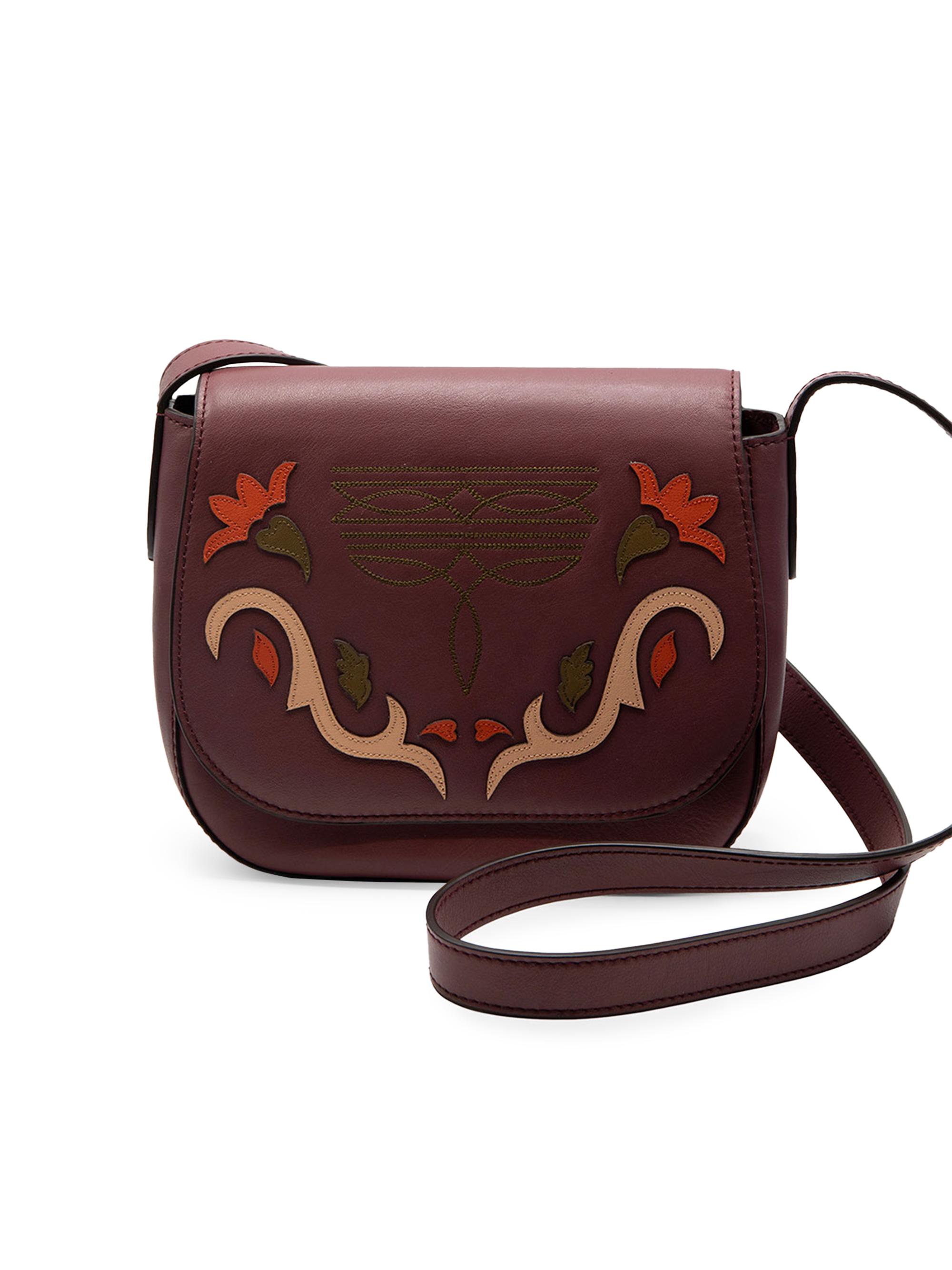 Farm Rio Women's Western Leather Crossbody Bag - Merlot