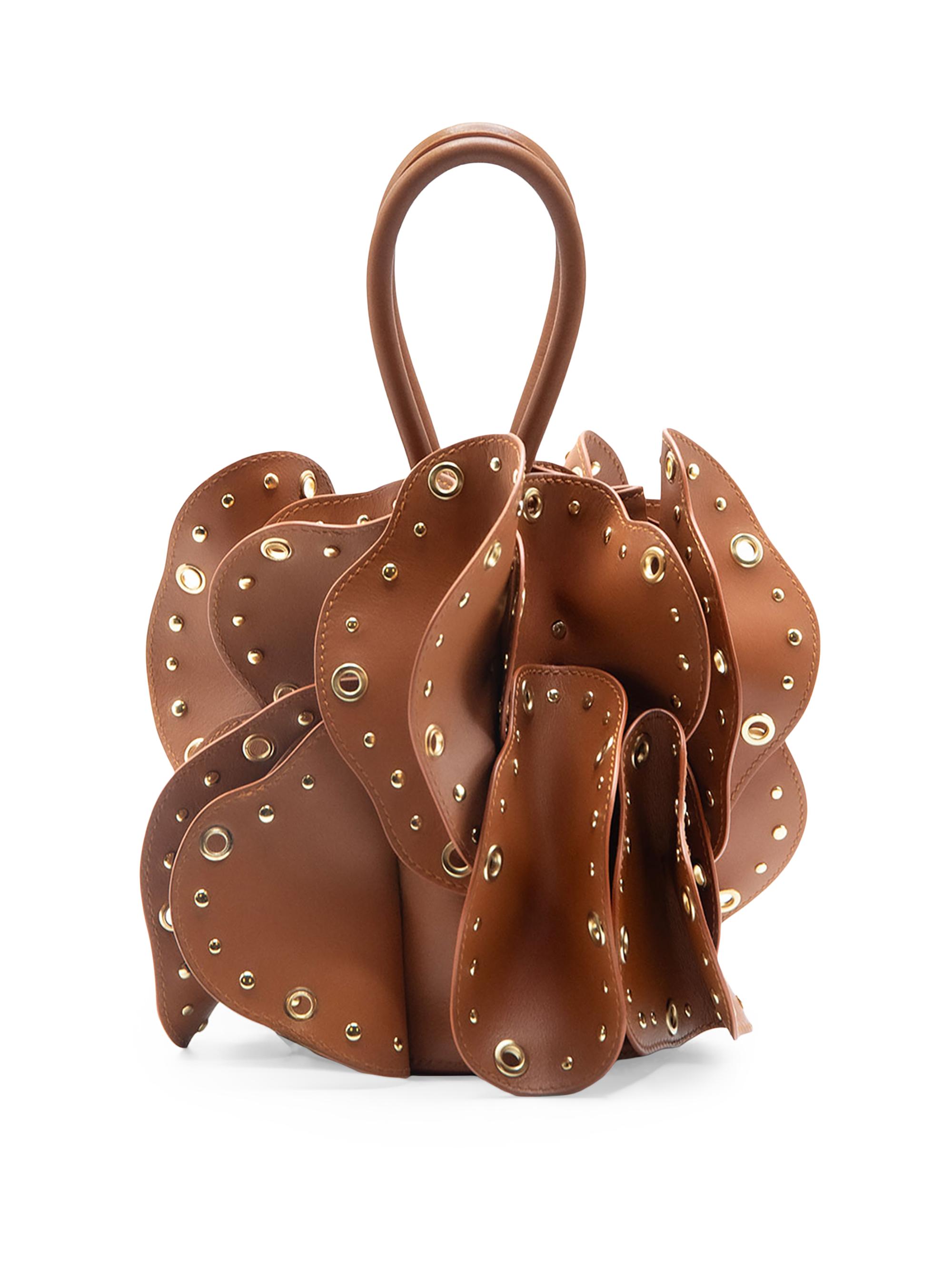 Farm Rio Women's Flower Studded Leather Bag - Cuoio