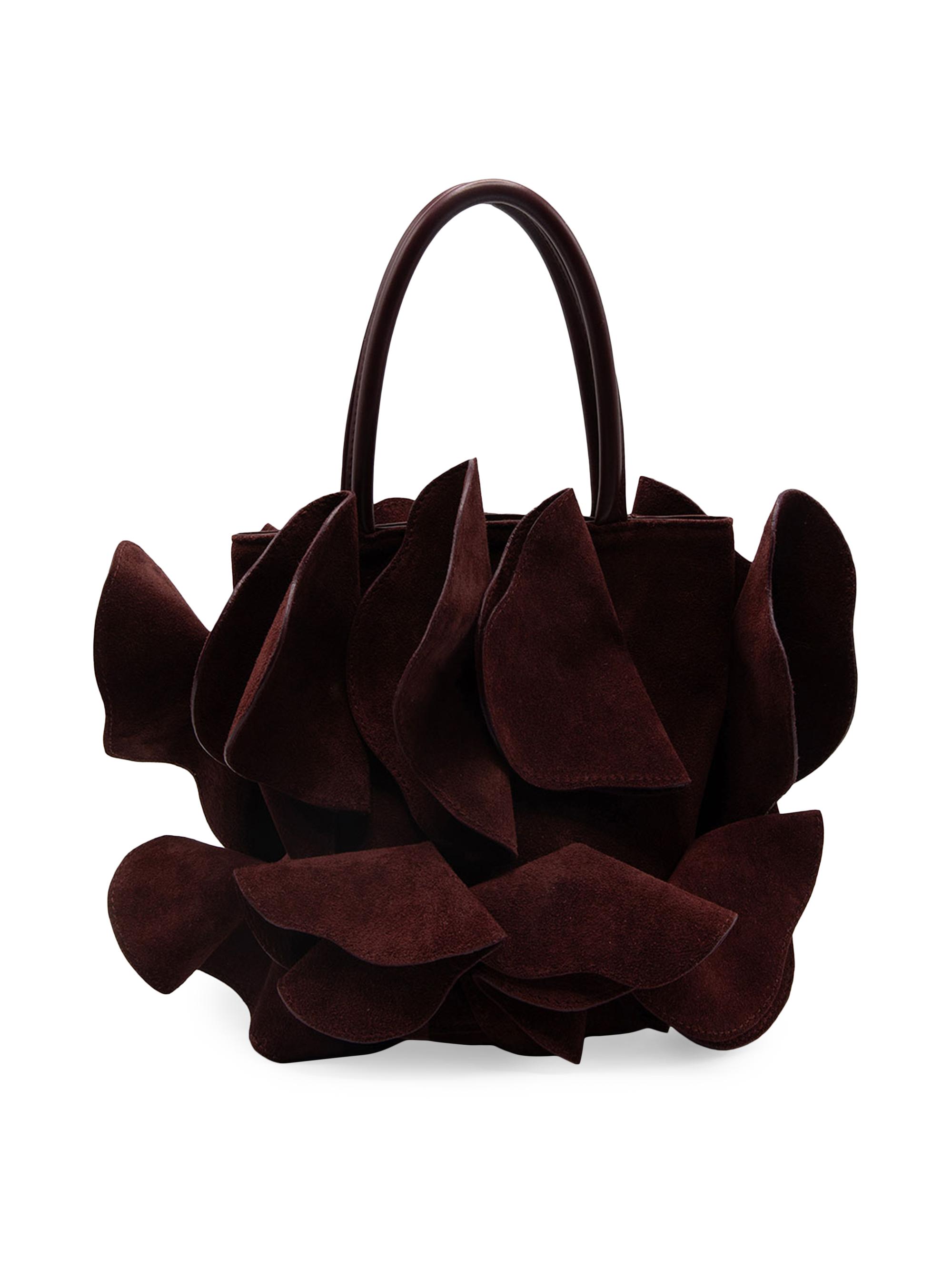 Farm Rio Women's Flower Suede Bag - Merlot