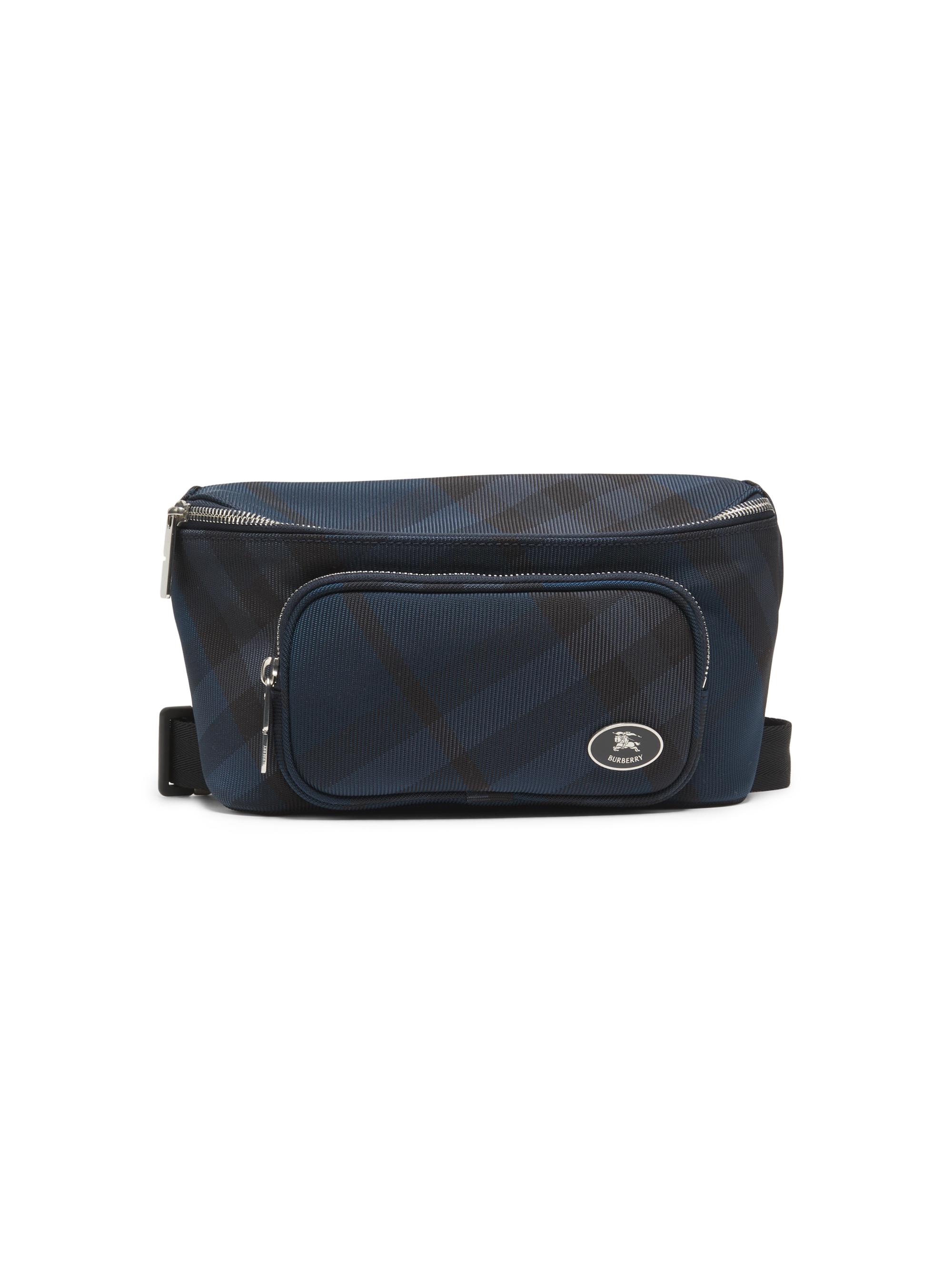 Burberry Men's Grid Belt Bag - Navy