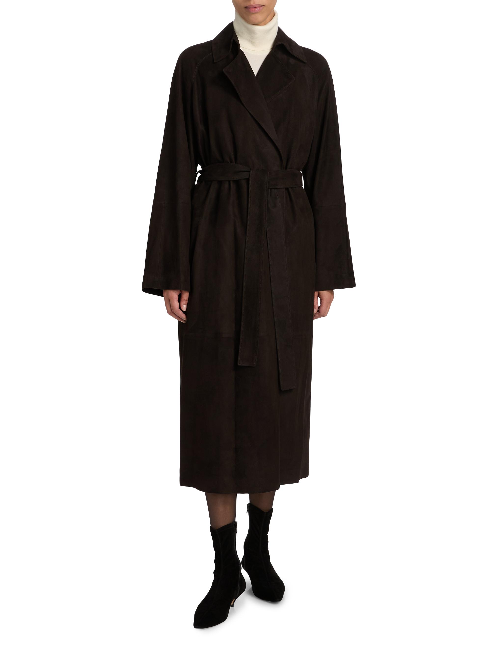 The Row Solana Suede Long Coat | Saks Fifth Avenue
