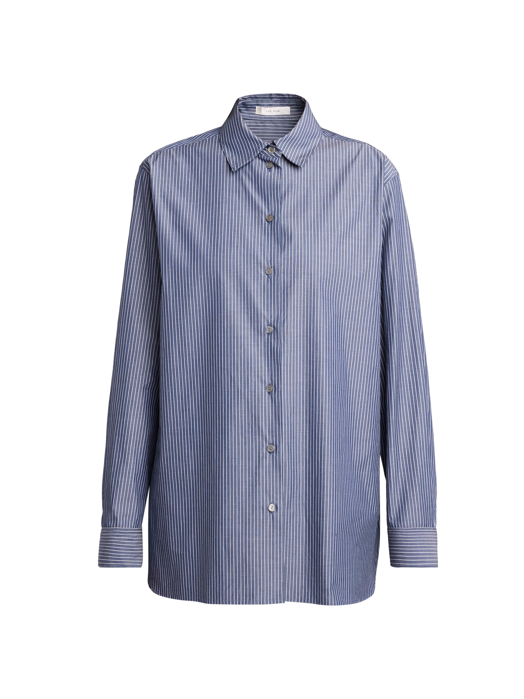 The Row Women's Sisilia Striped Cotton Shirt - Blue White
